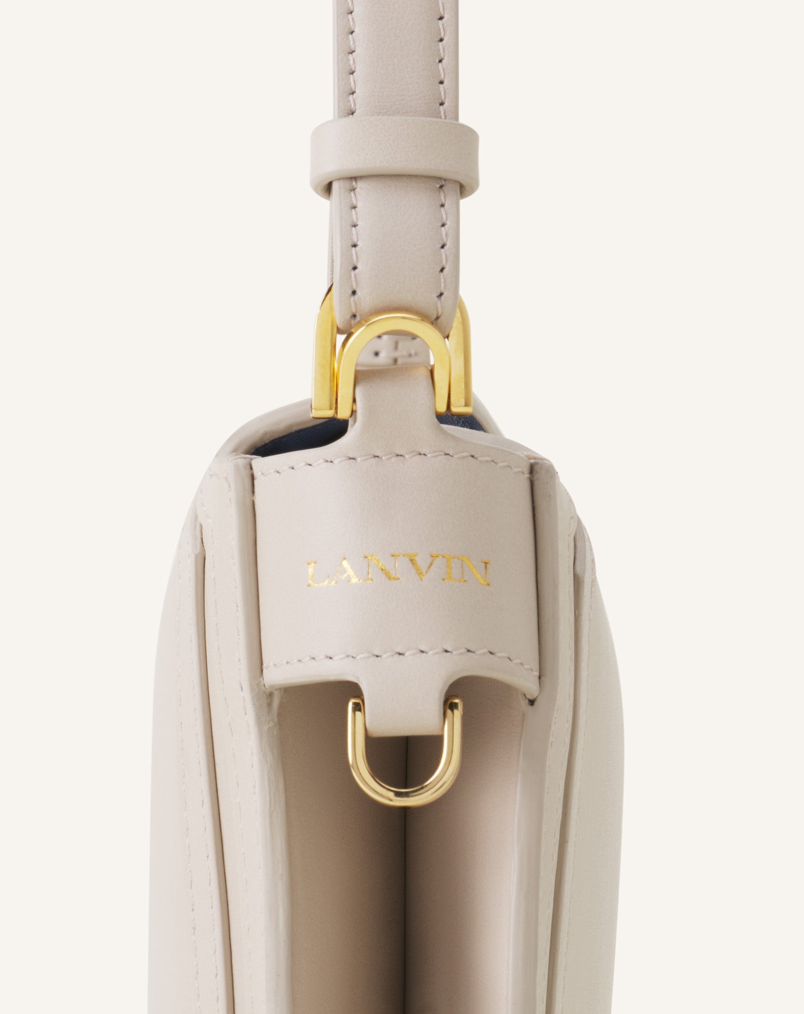 WHITE COMPAGNON SMALL ASYMMETRICAL BAG IN LEATHER