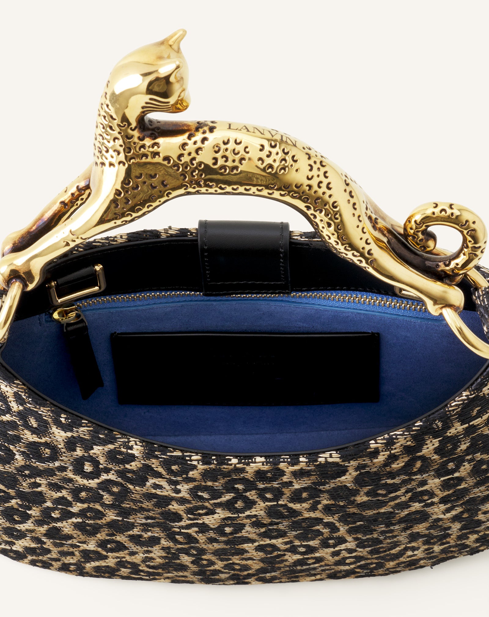 HOBO CAT BAG IN RAFFIA LEOPARD PRINT