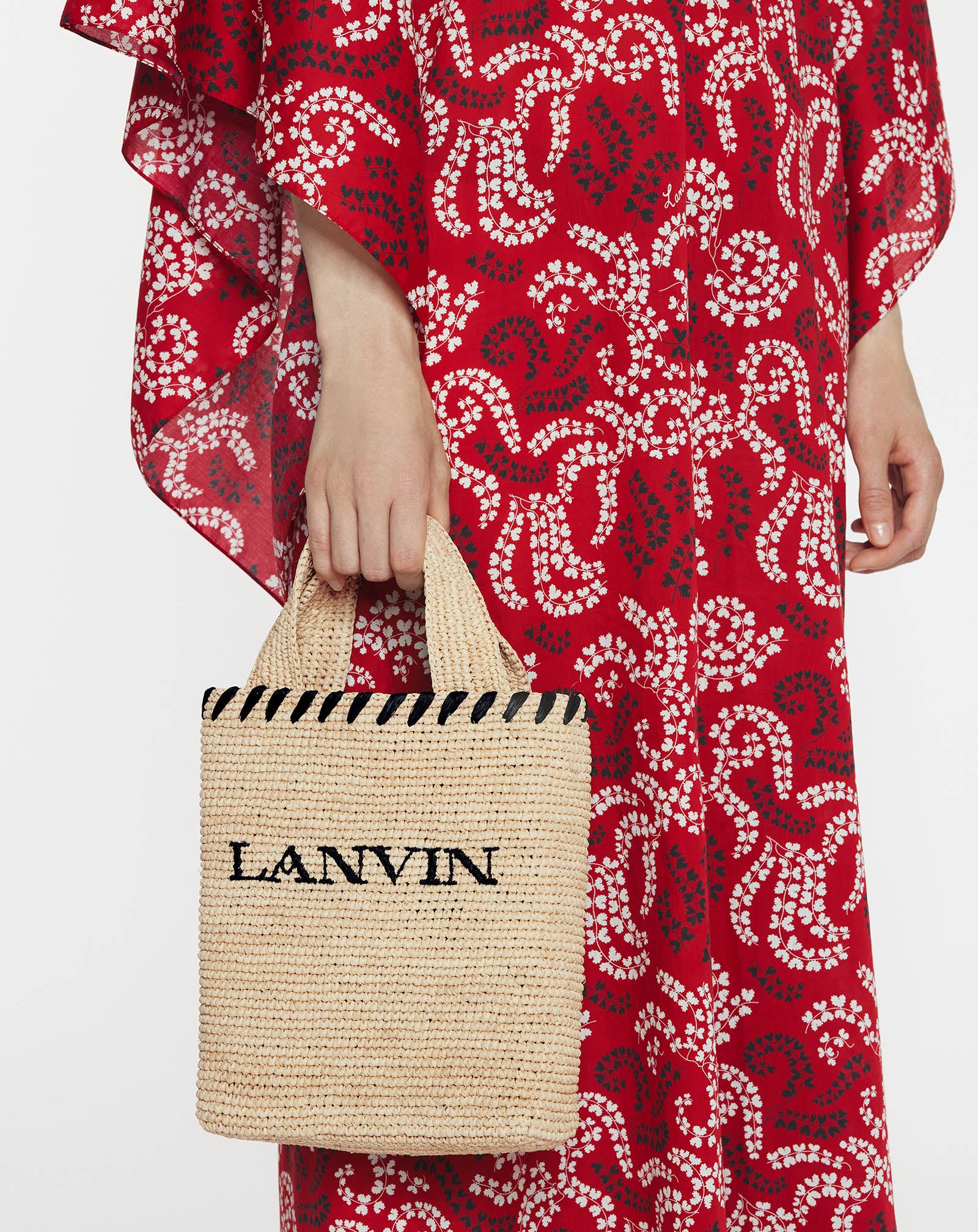 LANVIN NANO RAFFIA TOTE BAG