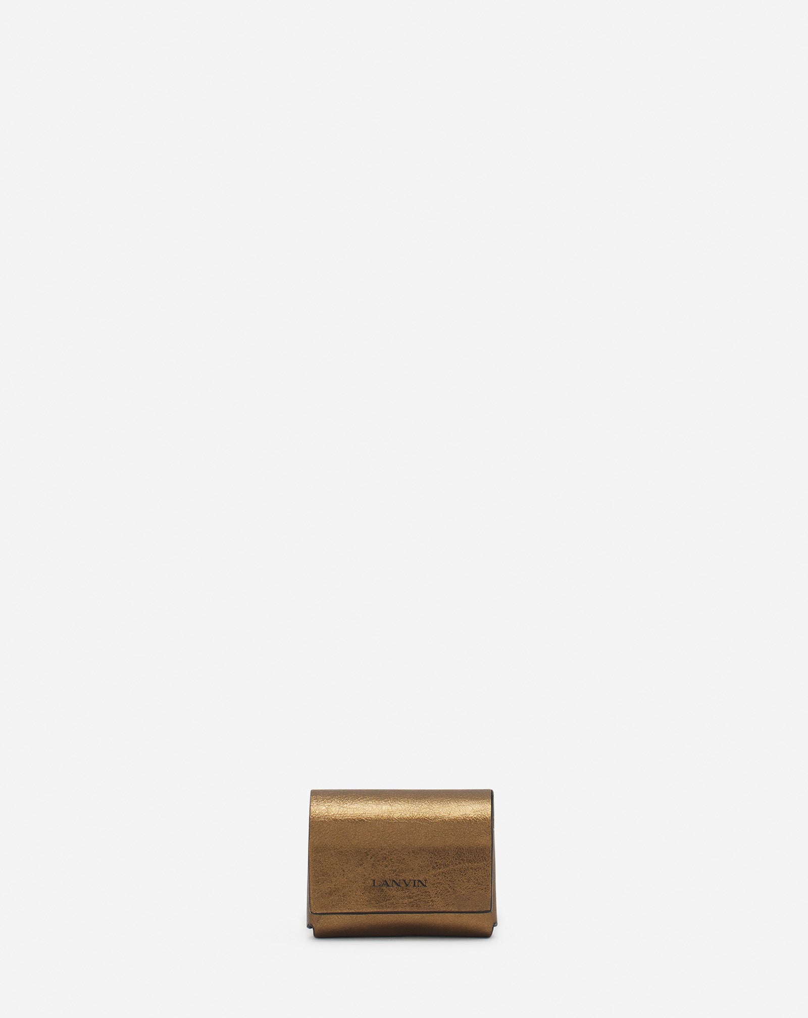LANVIN SIGNATURE CASE FOR AIRPODS PRO IN METALLIC GRAINED LEATHER