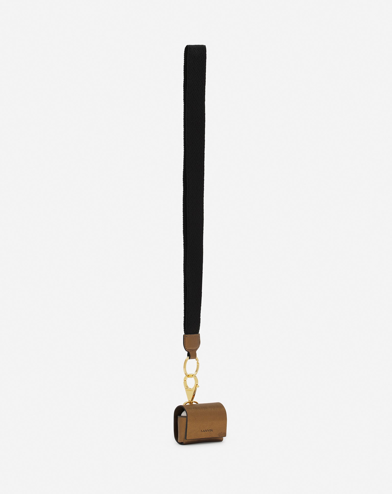 LANVIN SIGNATURE CASE FOR AIRPODS PRO IN METALLIC GRAINED LEATHER