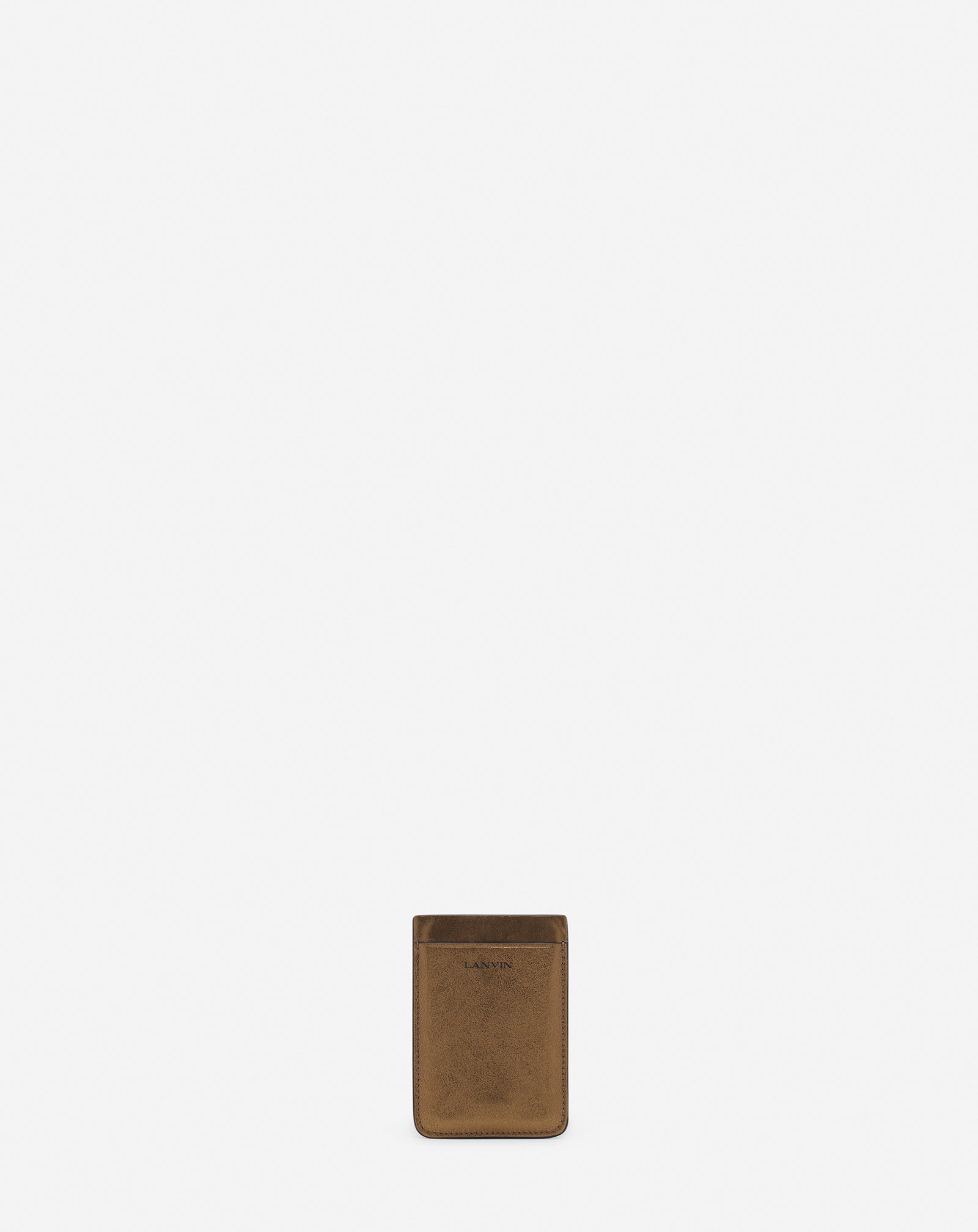 MAGNETIC CARDHOLDER IN METALLIC GRAINED LEATHER