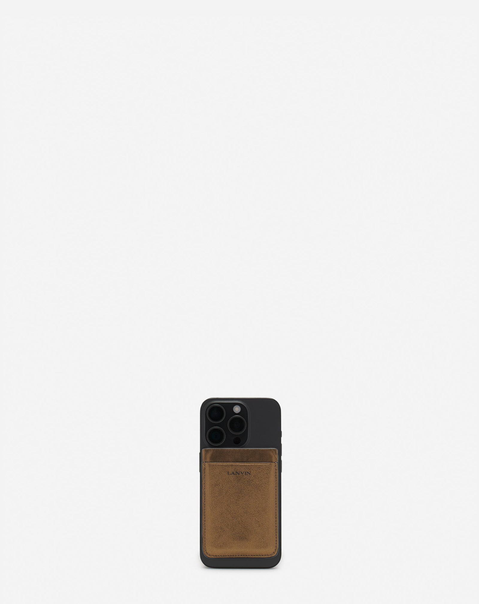MAGNETIC CARDHOLDER IN METALLIC GRAINED LEATHER