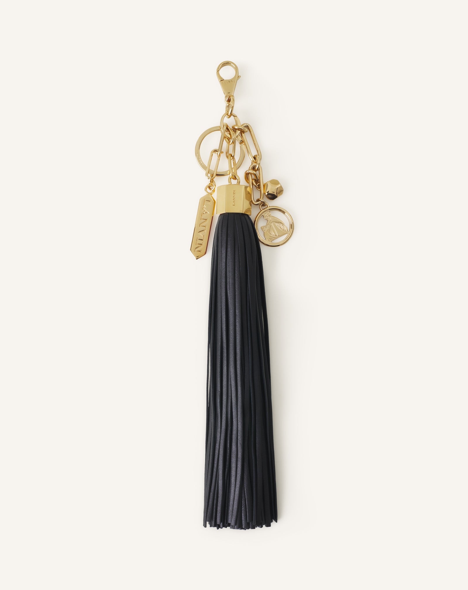 LARGE LEATHER POMPOM BAG CHARM
