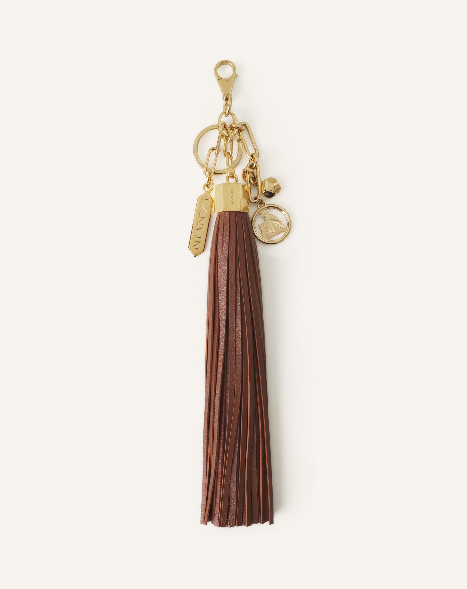 LARGE LEATHER POMPOM BAG CHARM
