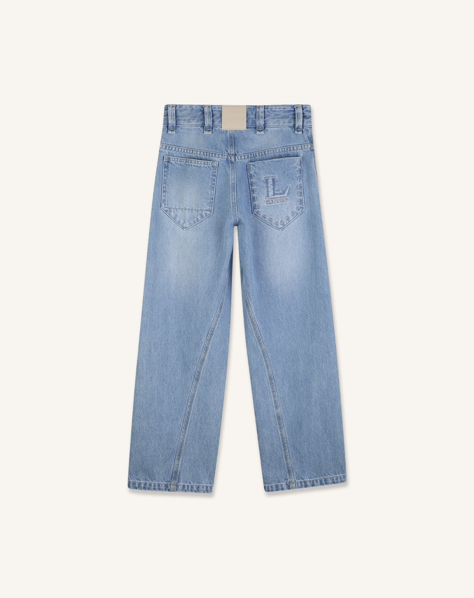 BLUE TWISTED STITCH DENIM PANTS
