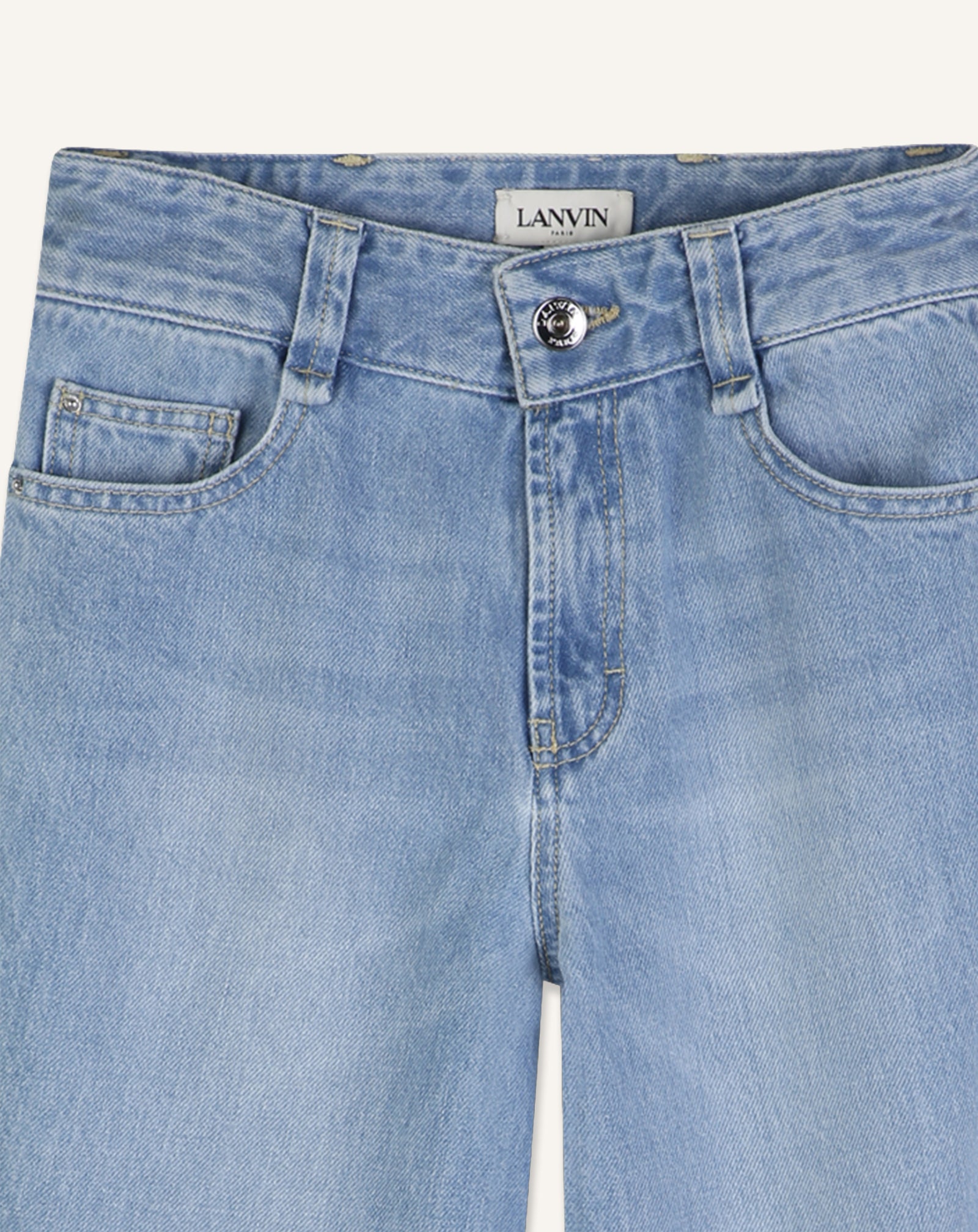BLUE TWISTED STITCH DENIM PANTS