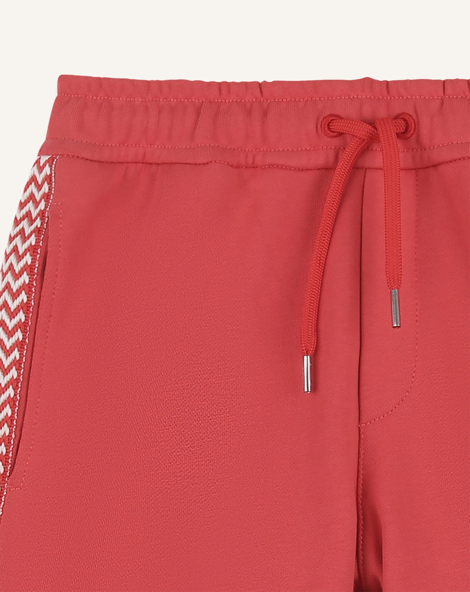 RED FLEECE BERMUDA SHORTS
