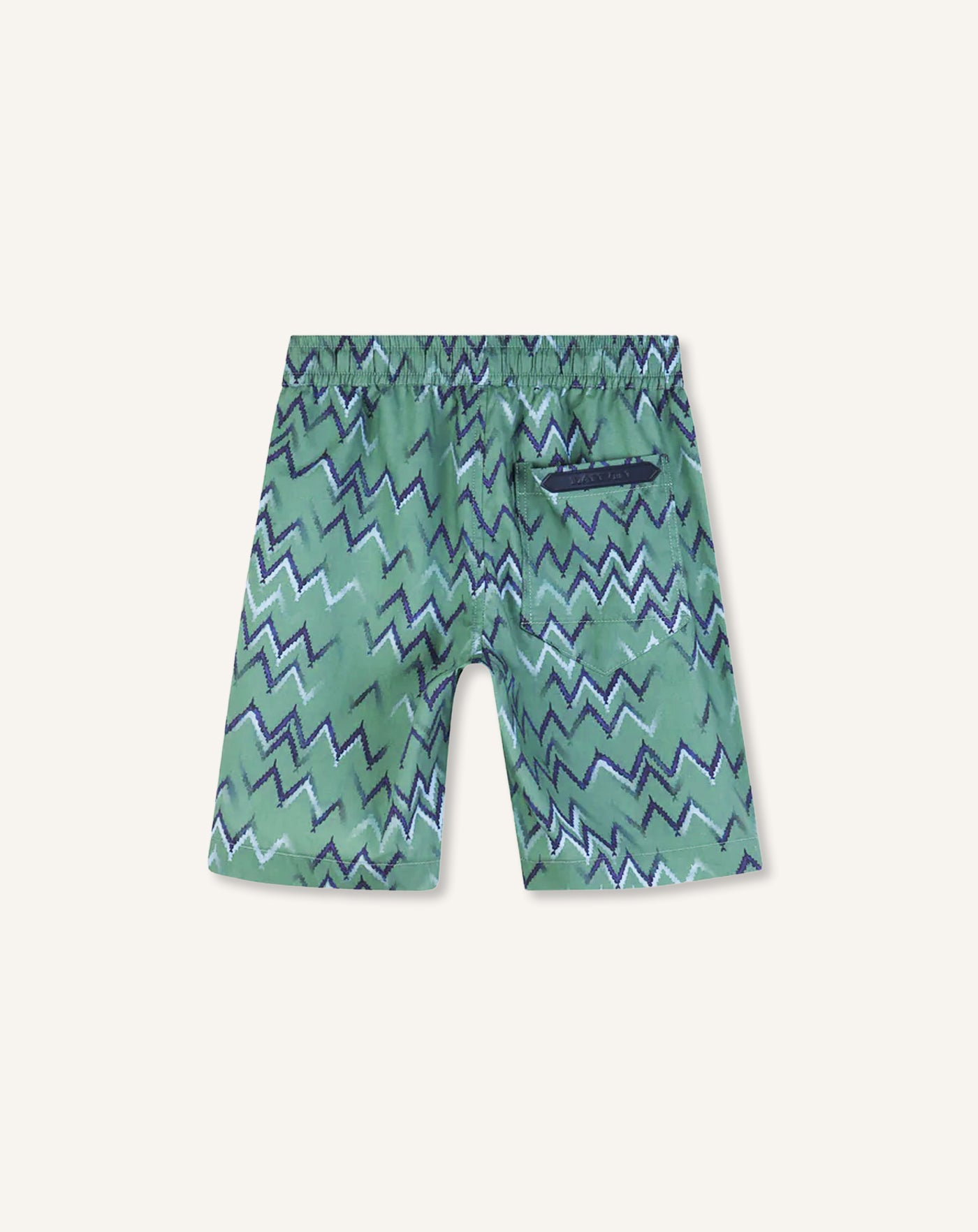 GREEN PRINTED COTTON POPLINE BERMUDA SHORTS