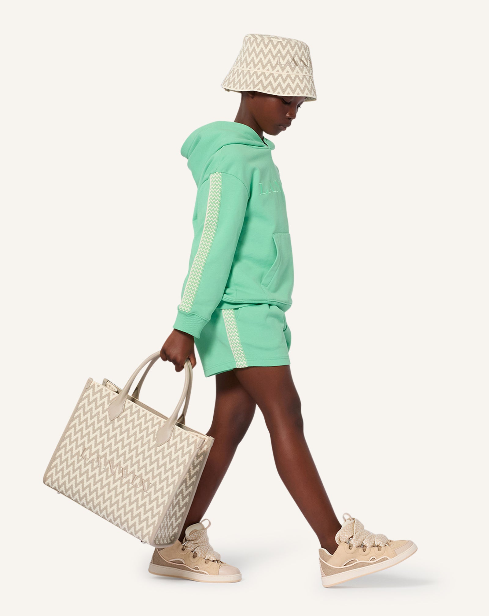 GREEN LANVIN HOODIE CURB  IN COTTON