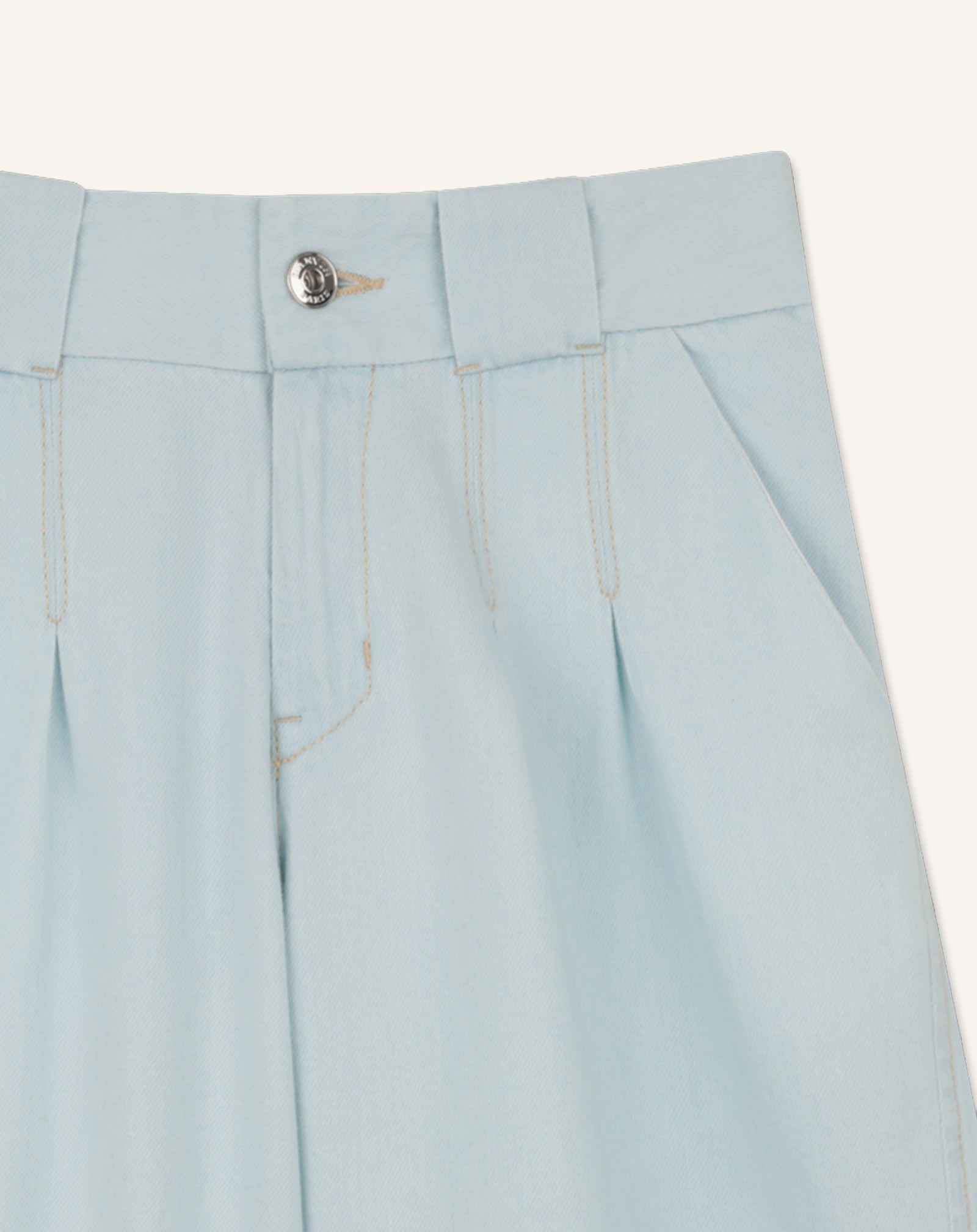 BLUE WIDE-LEG DENIM PANTS