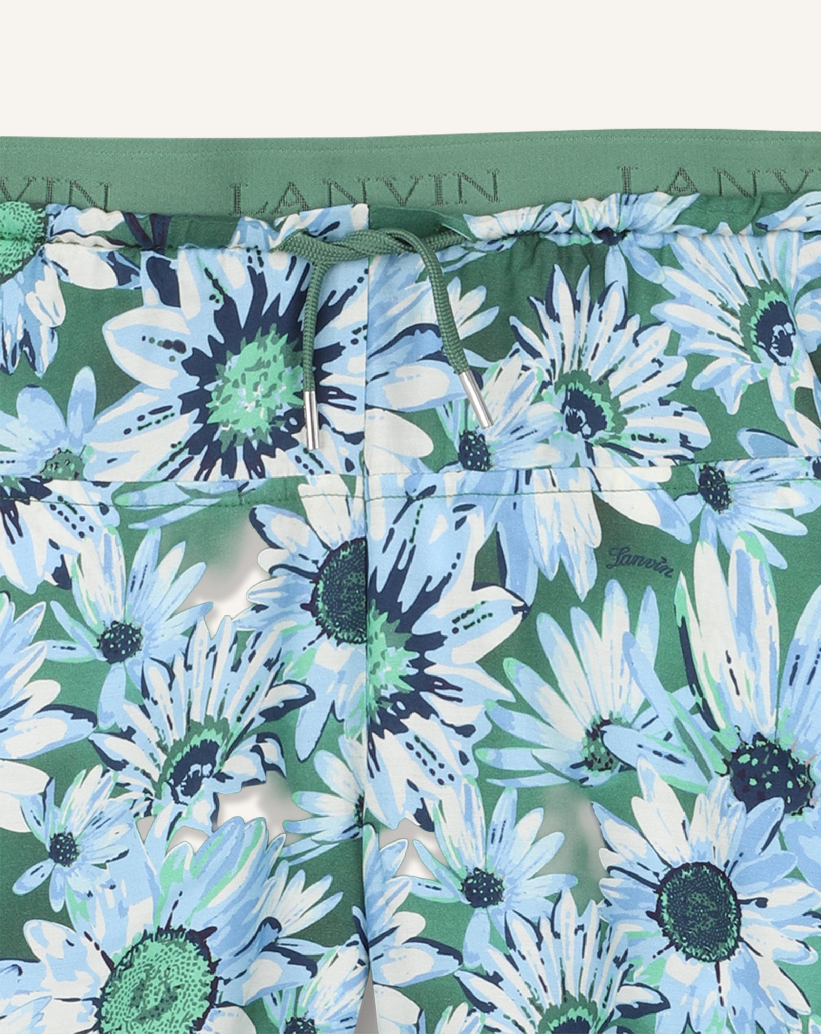 GREEN DAISY PRINT SHORTS