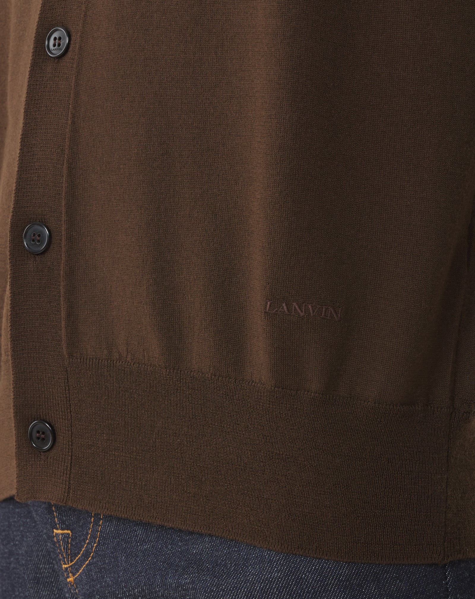 BLACK CLASSIC CARDIGAN IN MERINO WOOL