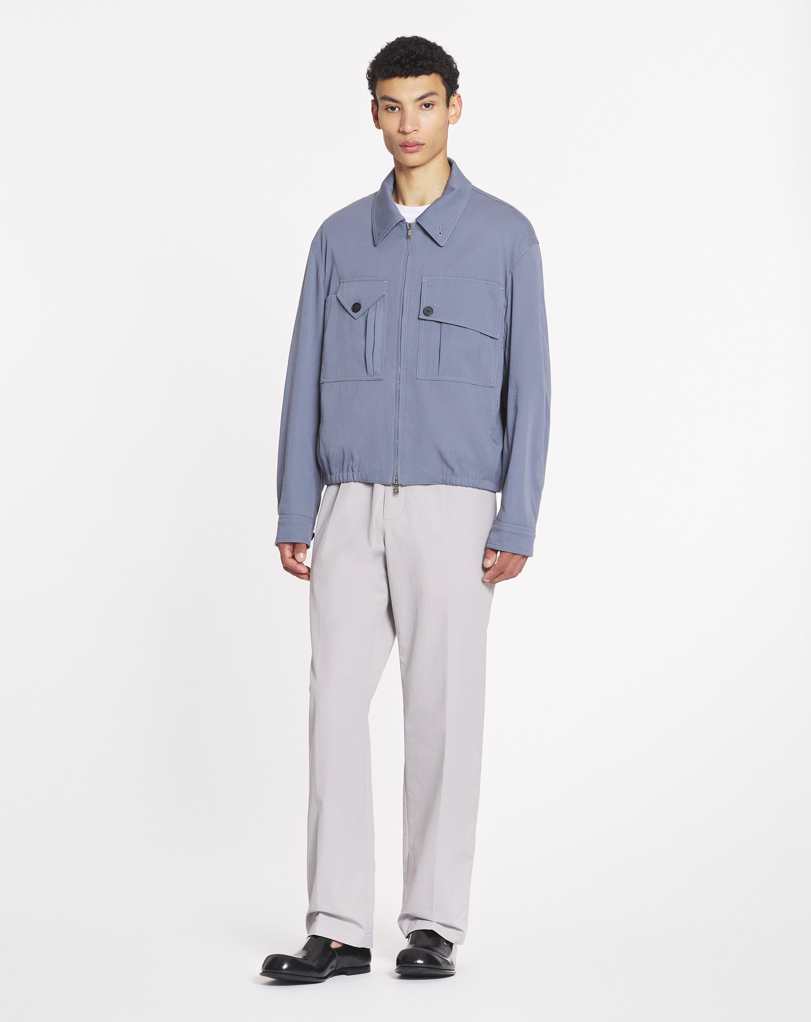 JACKET WITH POCKETS IN COTTON AND VISCOSE