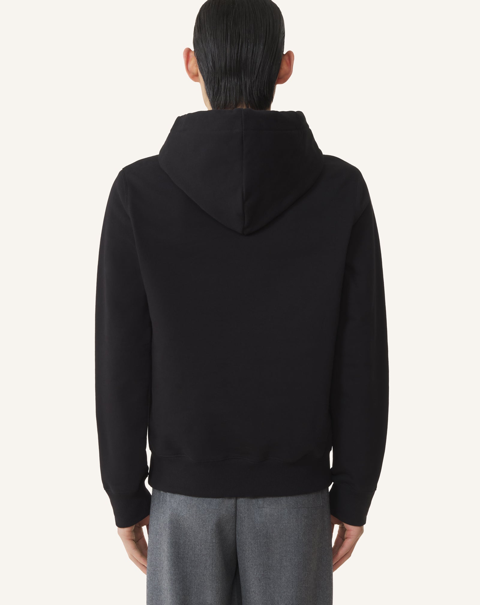BLACK LANVIN RIBBON HOODIE IN COTTON