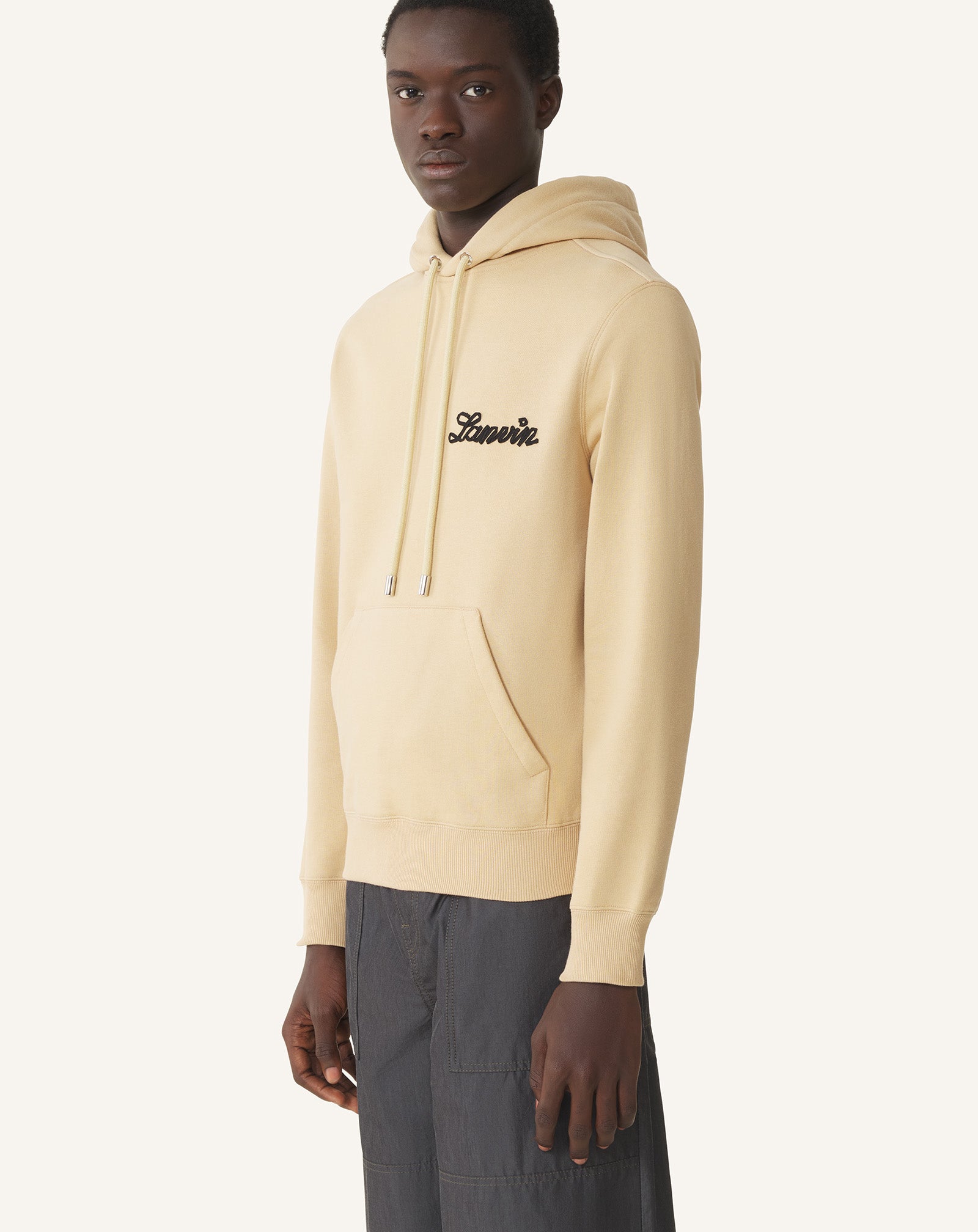 BEIGE LANVIN RIBBON HOODIE