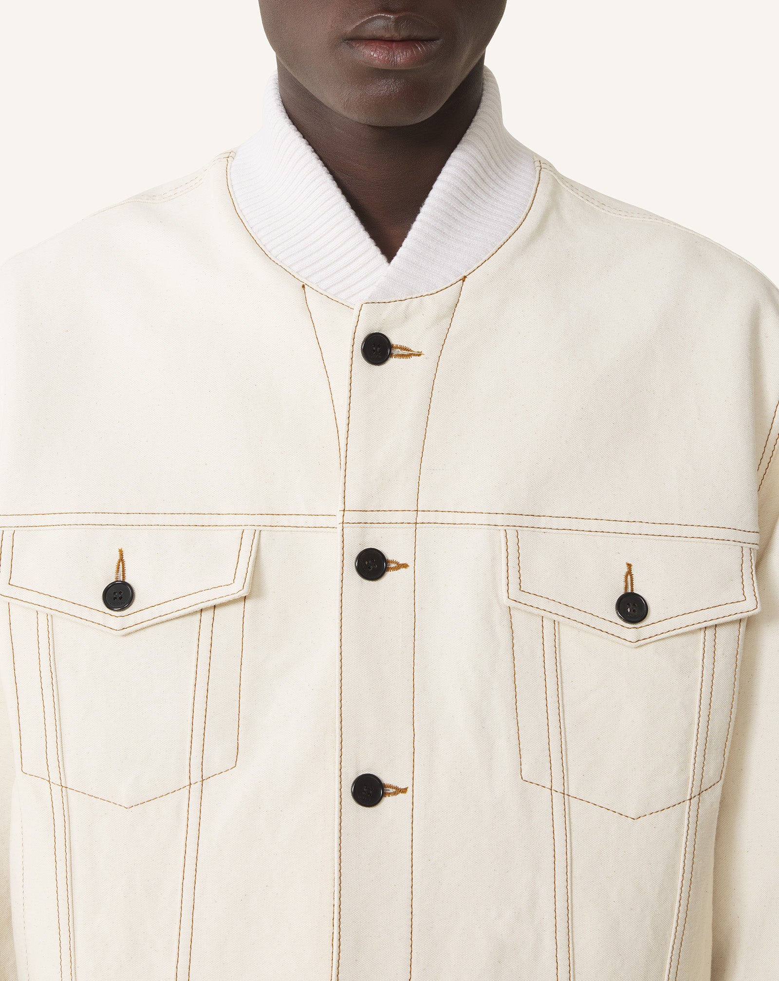 WHITE TEDDY JACKET IN DENIM