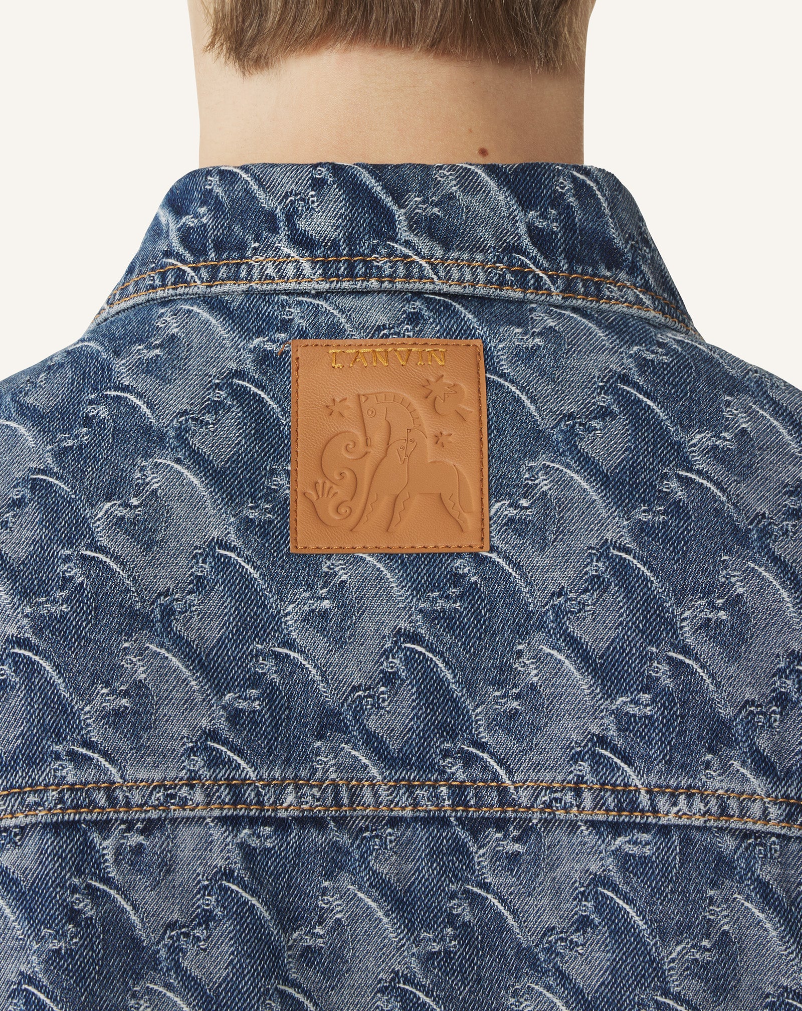 BLUE LUNAR YEAR JACQUARD DENIM JACKET