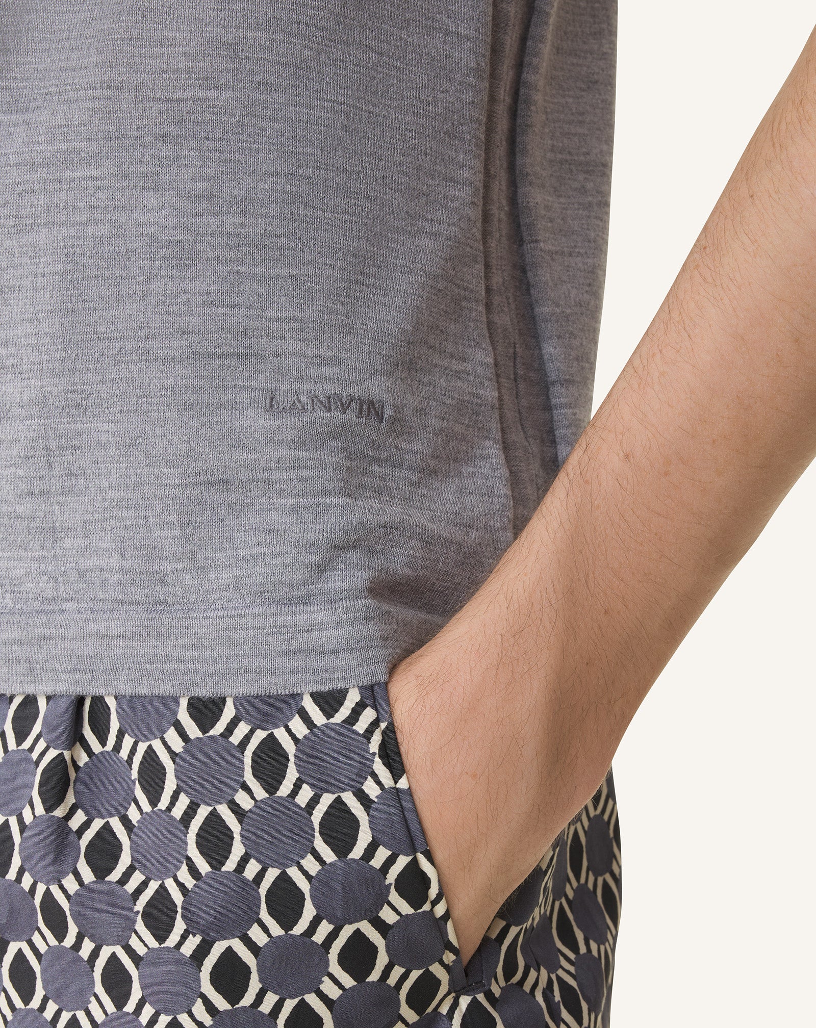 BLACK MERINO WOOL POLO SHIRT