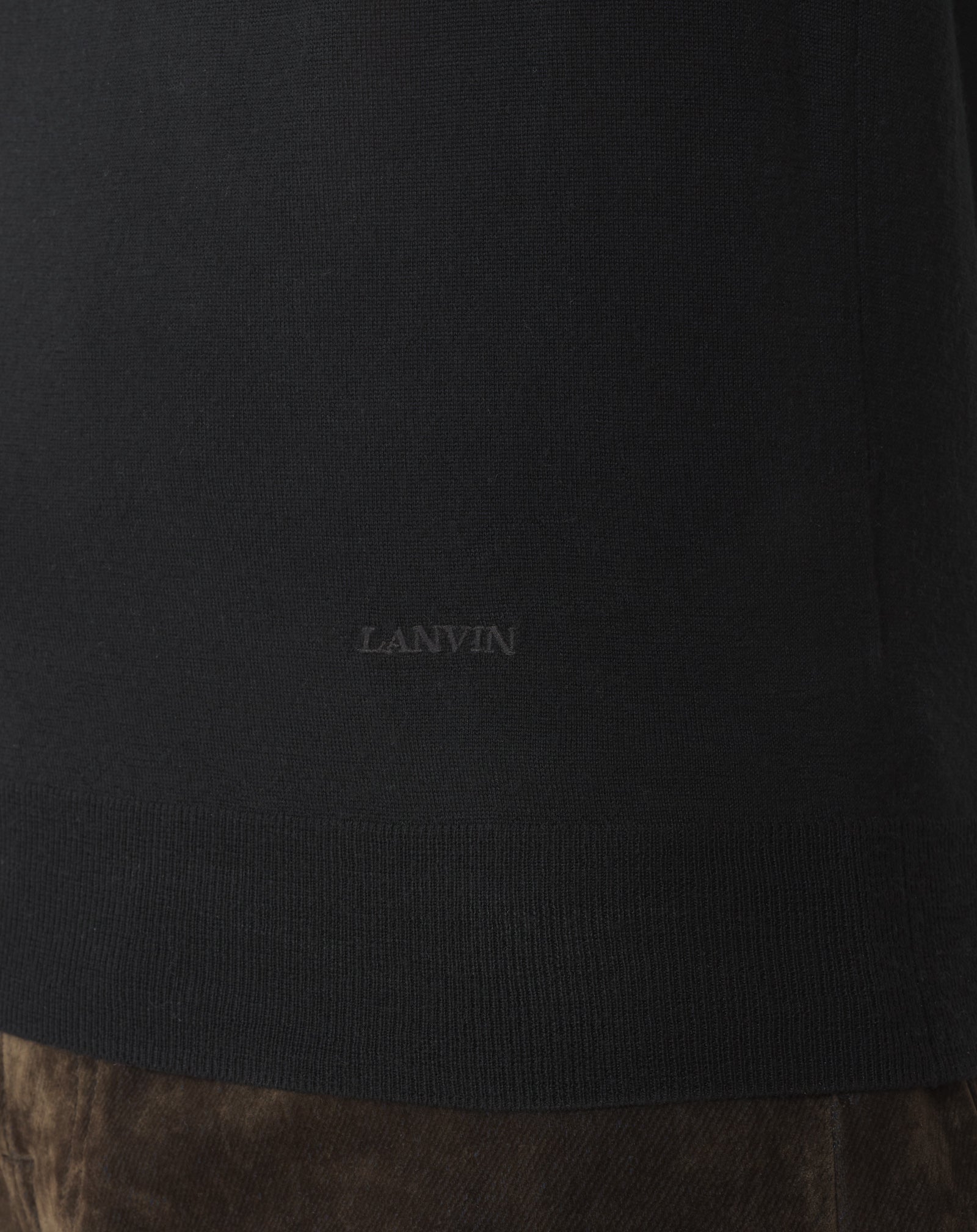 BLACK CLASSIC POLO SHIRT IN MERINO WOOL