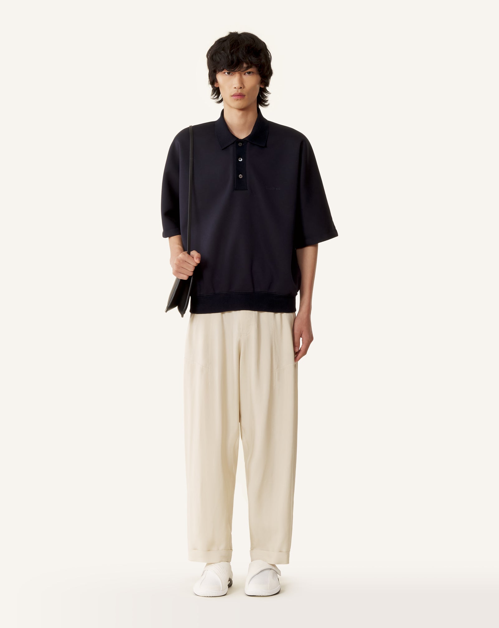 LOOSE-FIT DOUBLE-FACE JERSEY POLO SHIRT