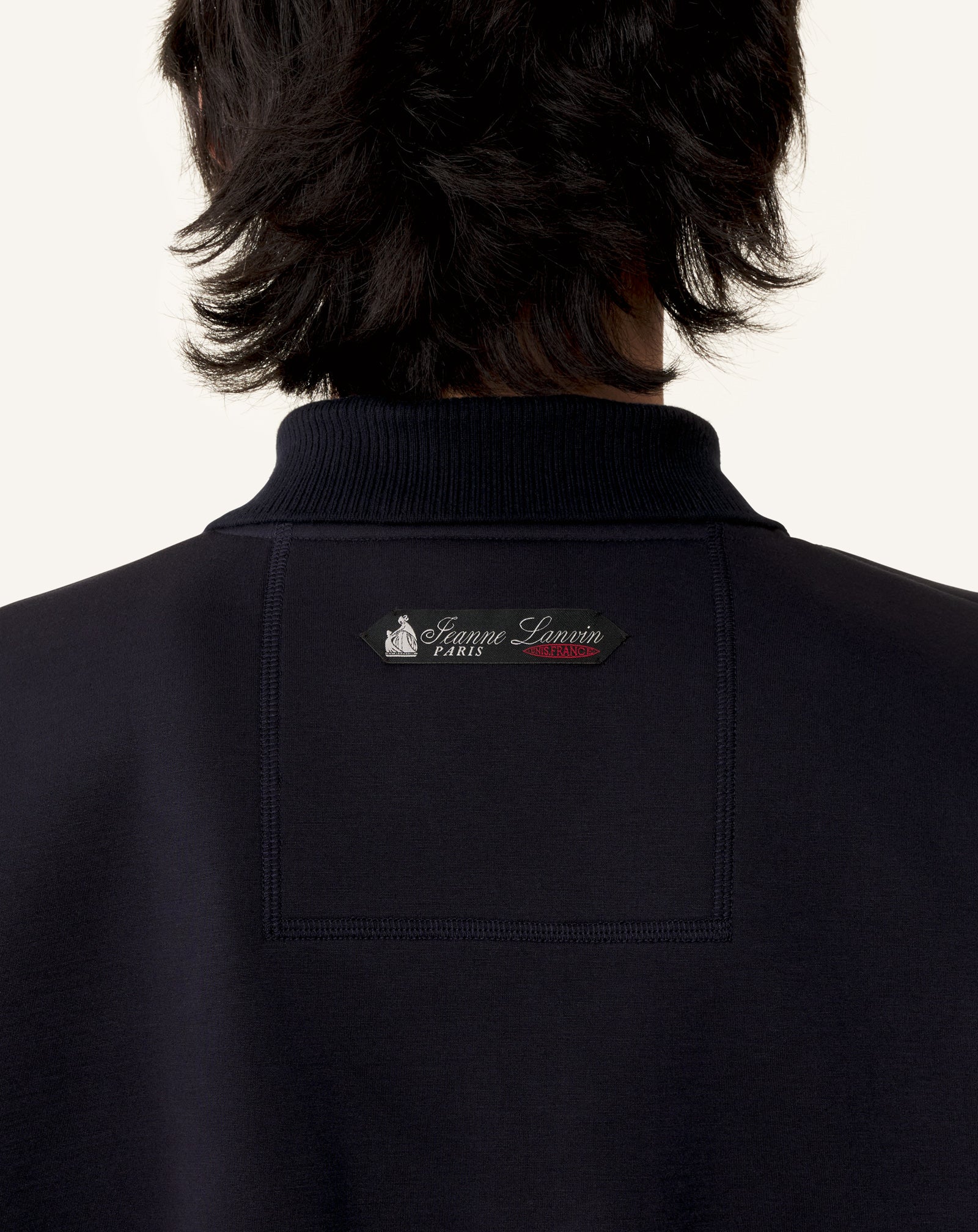 BLUE LOOSE-FIT DOUBLE-FACE JERSEY POLO SHIRT