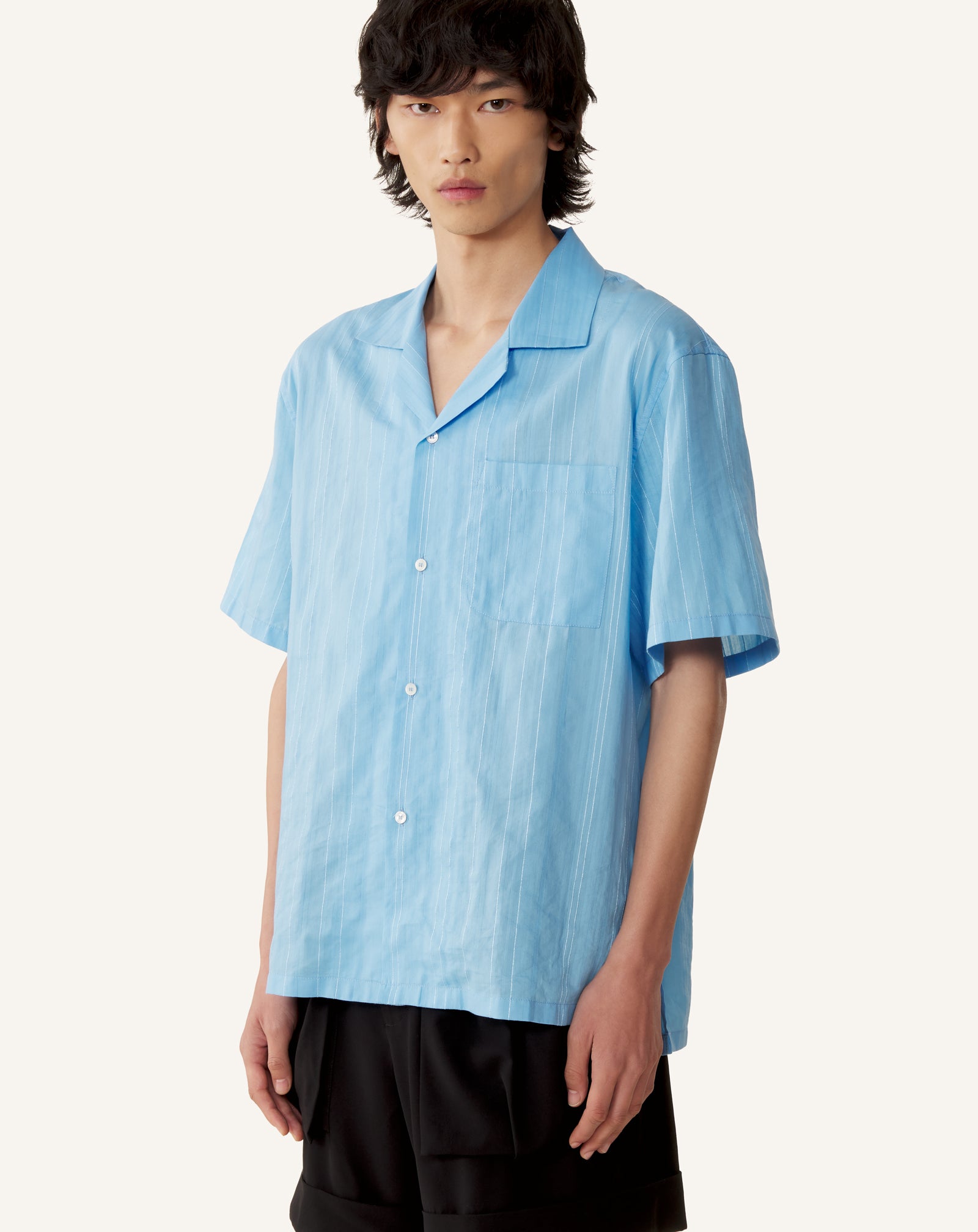 TEXTURED SHIRT IN COTTON AND SILK