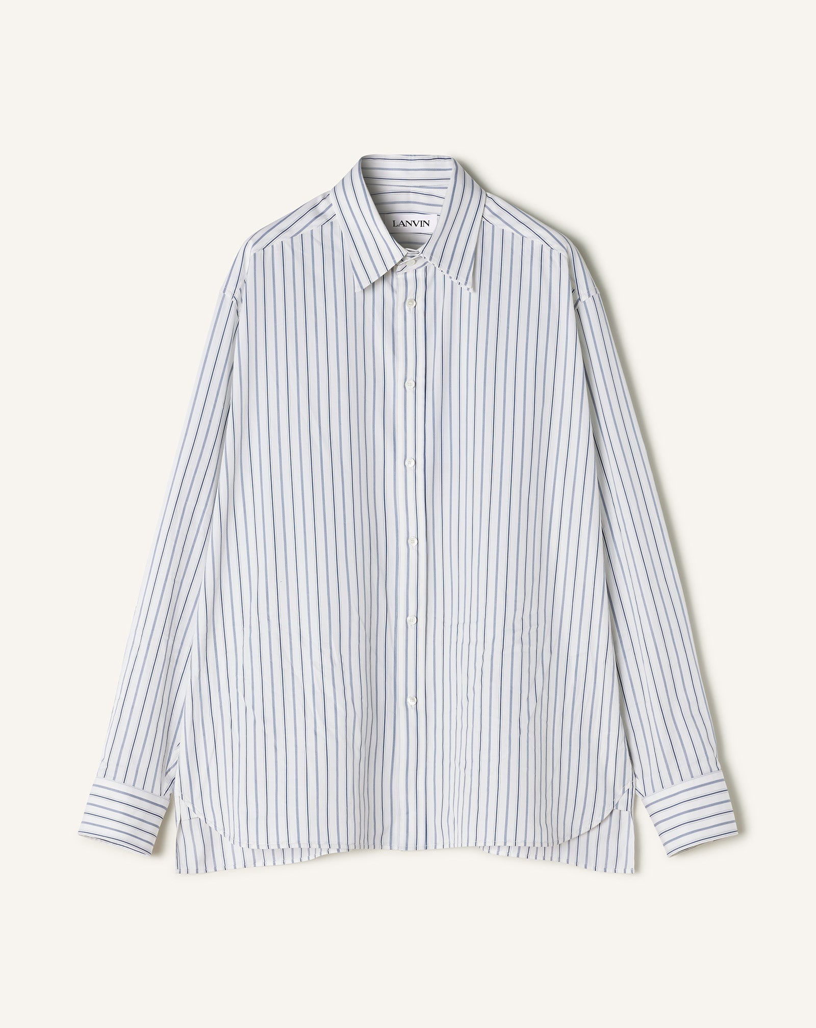 OVERSIZED STRIPED COTTON POPLIN SHIRT