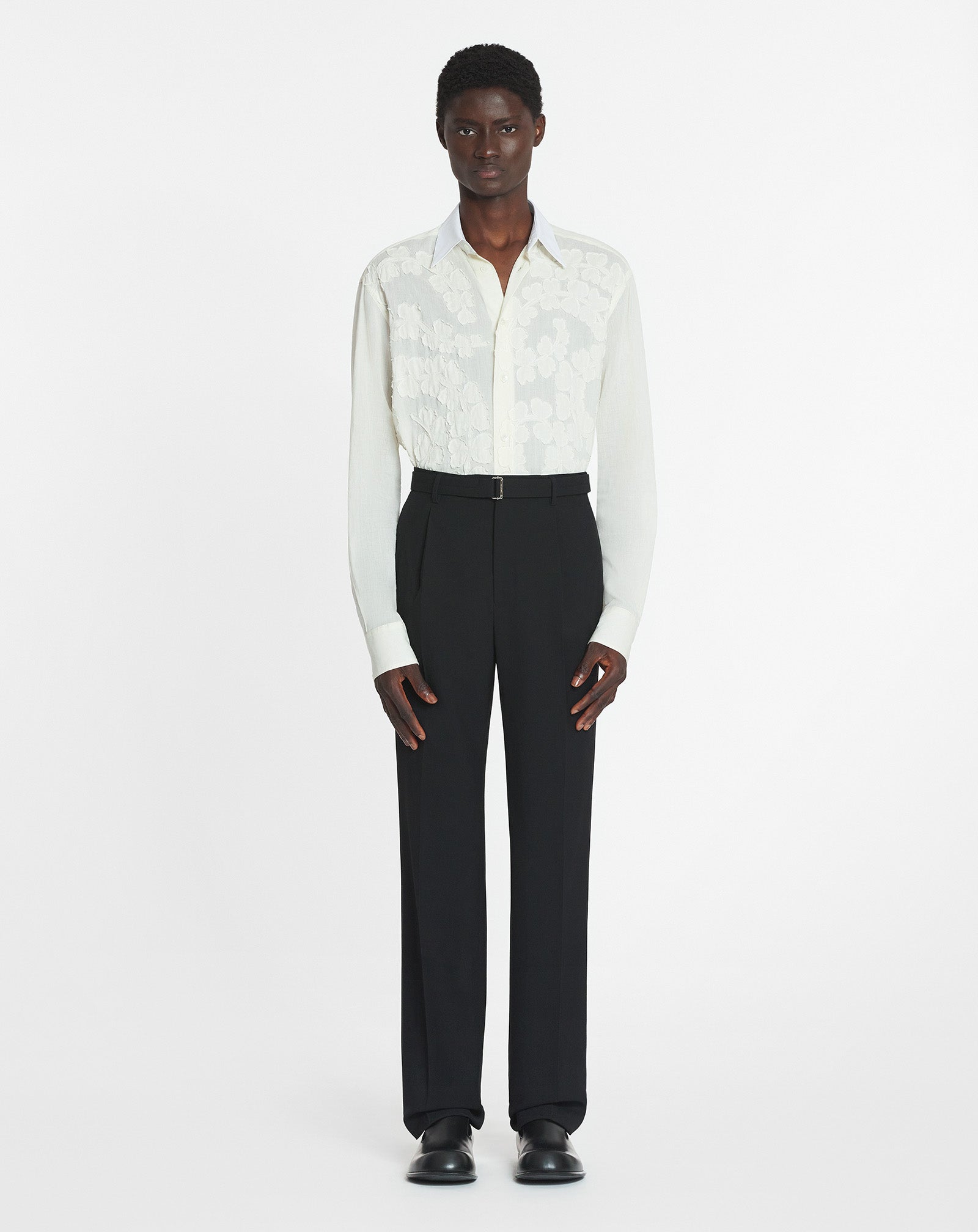 COTTON VOILE SHIRT WITH CUT-OUTS