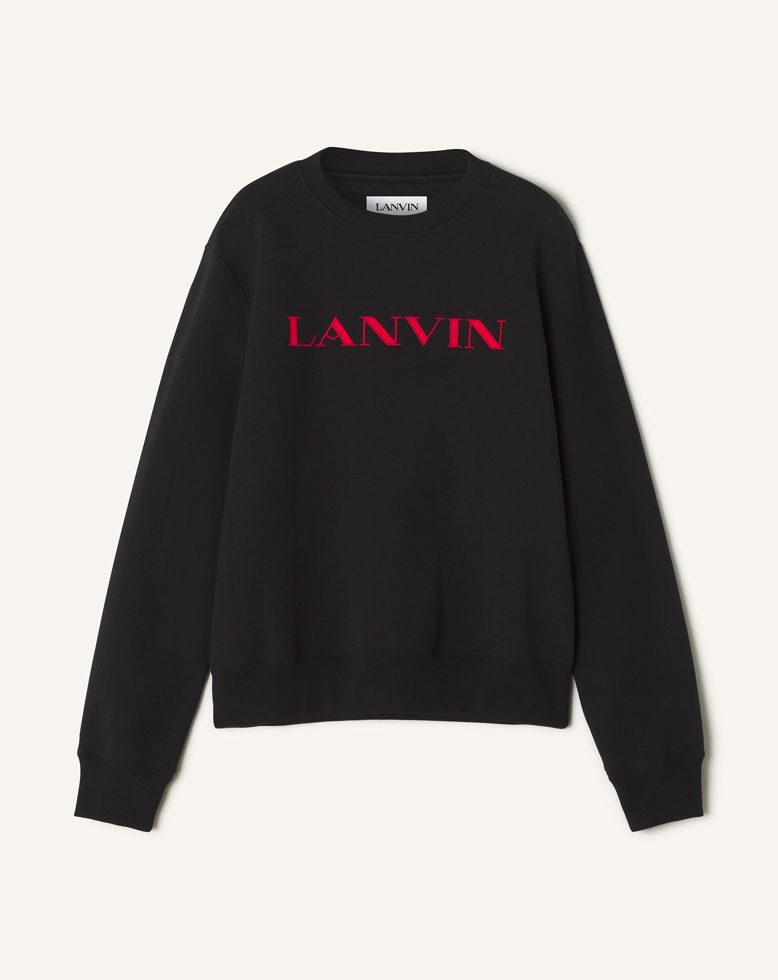 BLACK LANVIN EMBROIDERED COTTON SWEATSHIRT