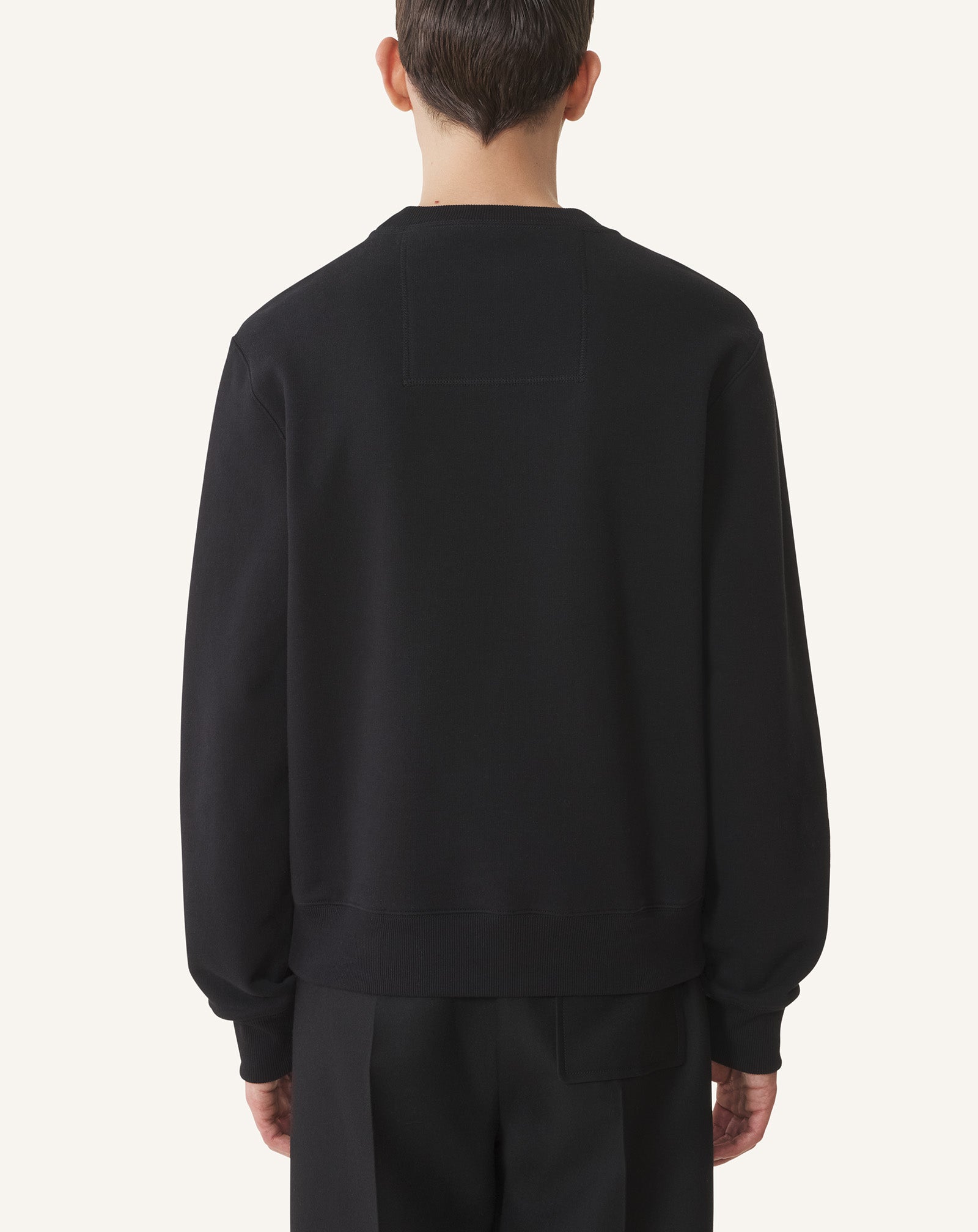 BLACK LANVIN EMBROIDERED COTTON SWEATSHIRT