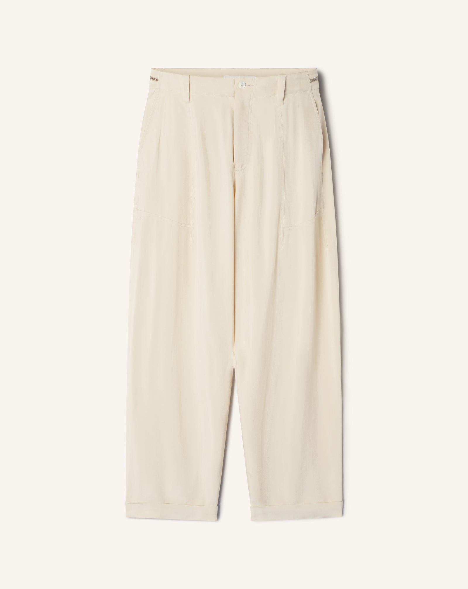 WHITE LOOSE-FIT PANTS IN VISCOSE
