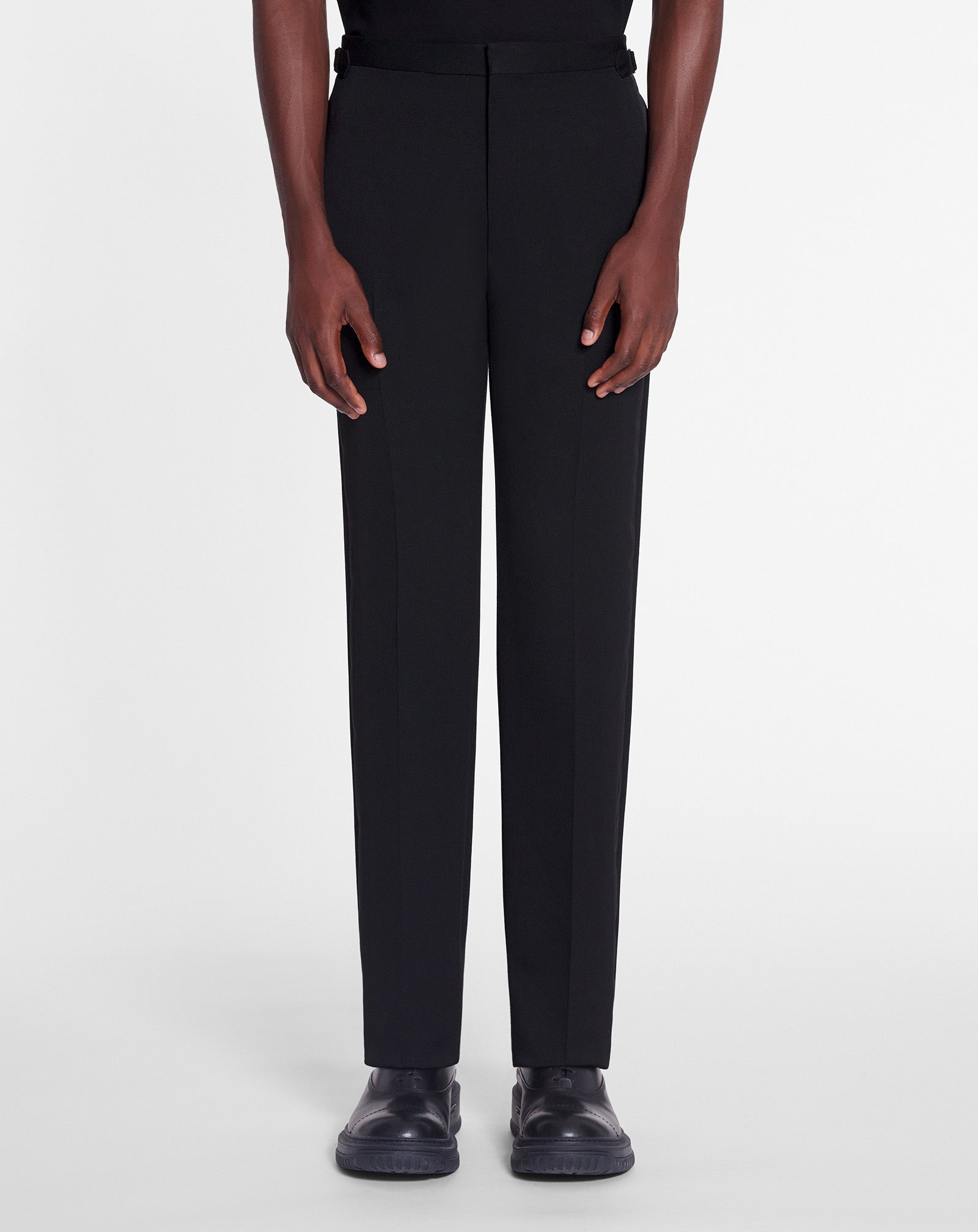 FITTED TAILORED PANTS WITH SATIN BANDS