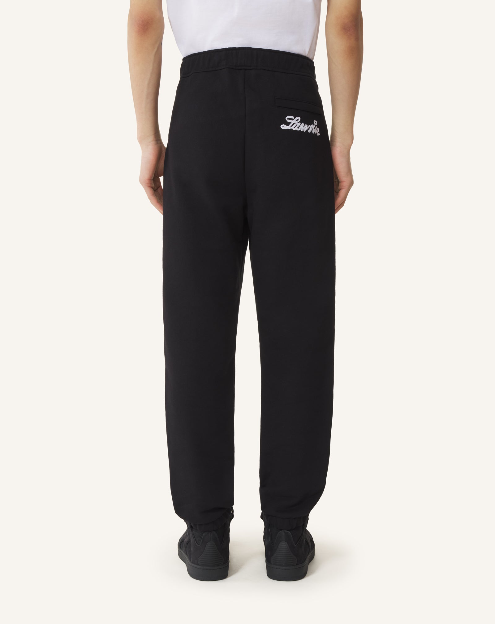 BLACK LANVIN RIBBON JOGGING PANTS IN COTTON