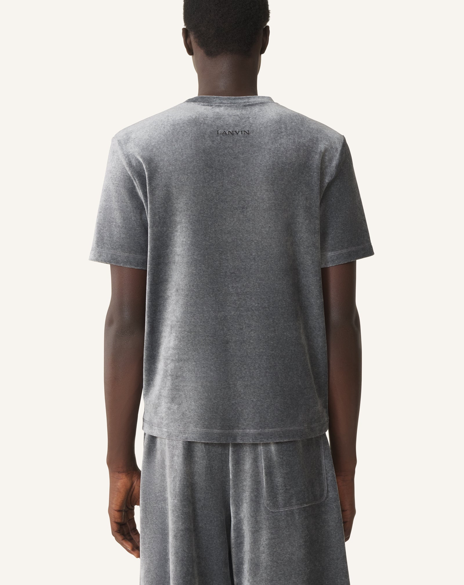 GREY VELVET T-SHIRT