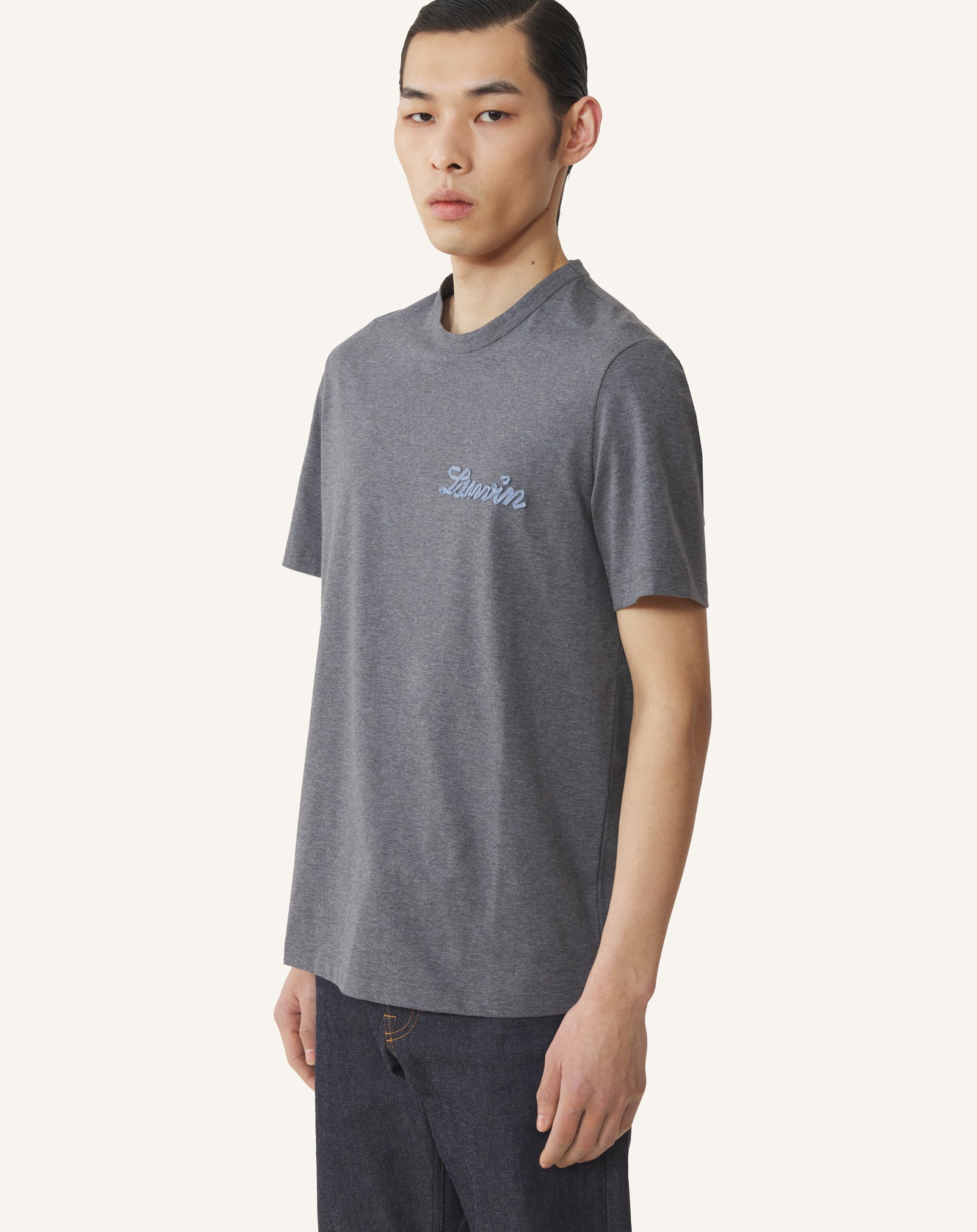 BLACK LANVIN SMALL RIBBON COTTON T-SHIRT