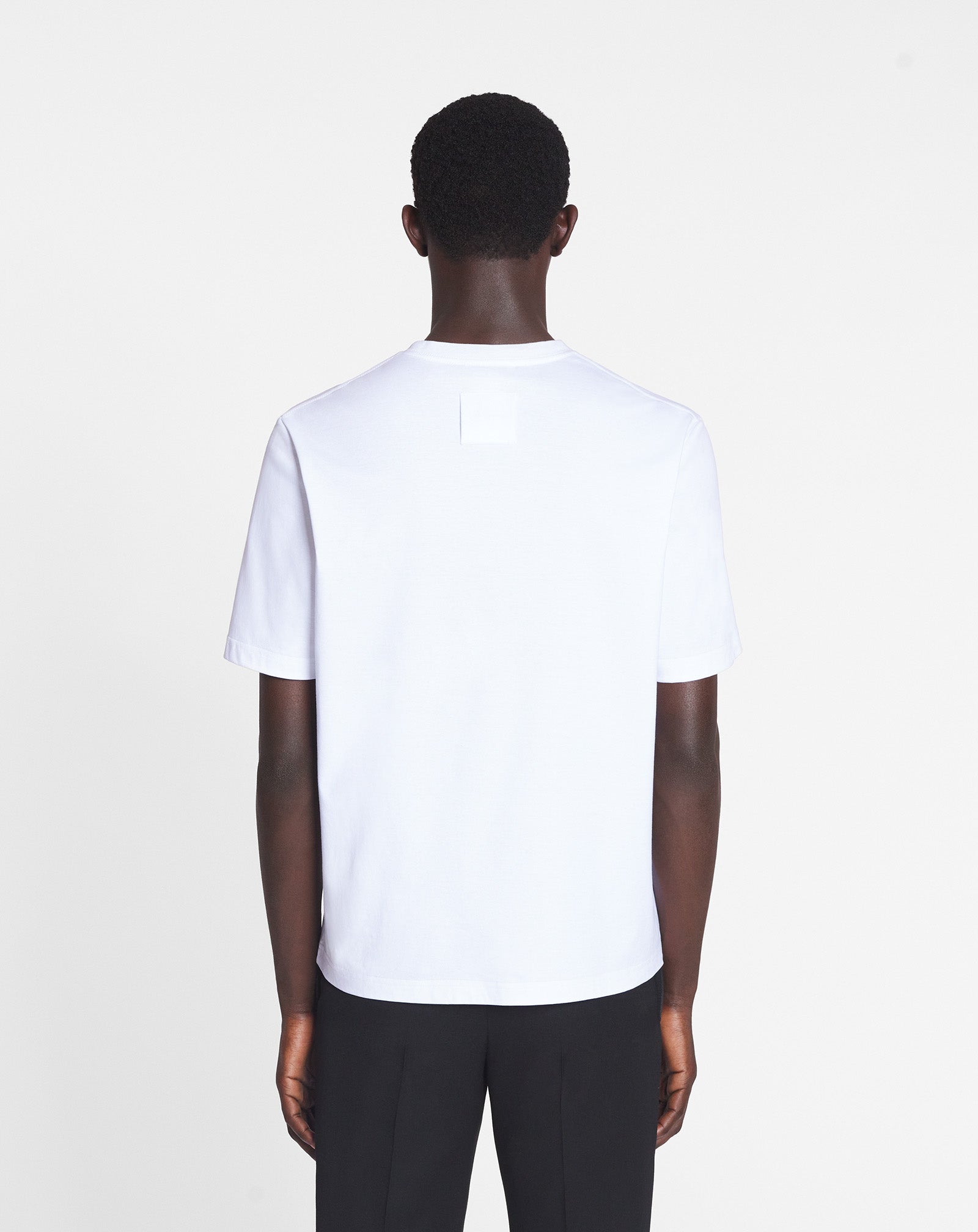WHITE LANVIN EMBROIDERED T-SHIRT
