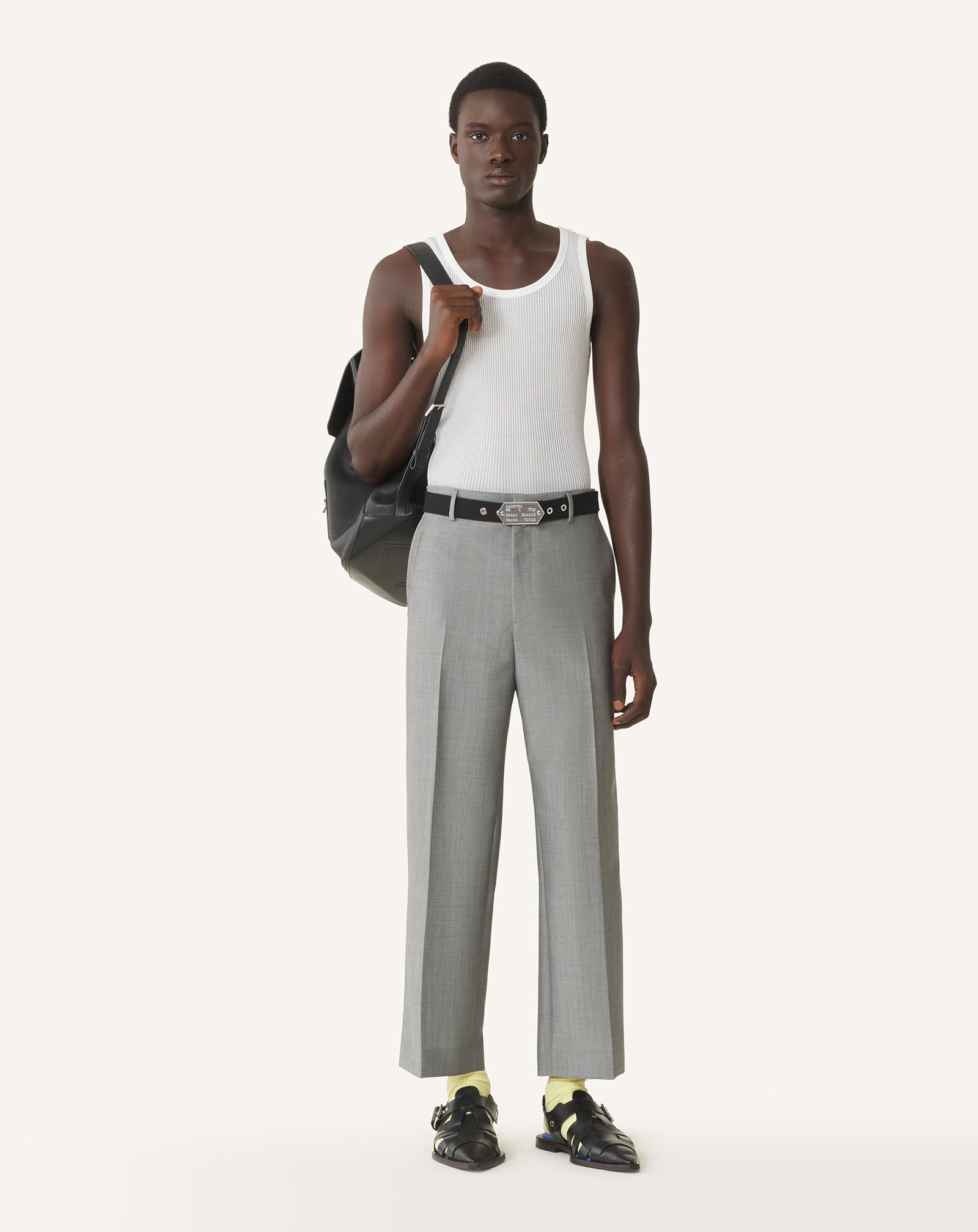 White Pleated Jersey Tank Top | Lanvin