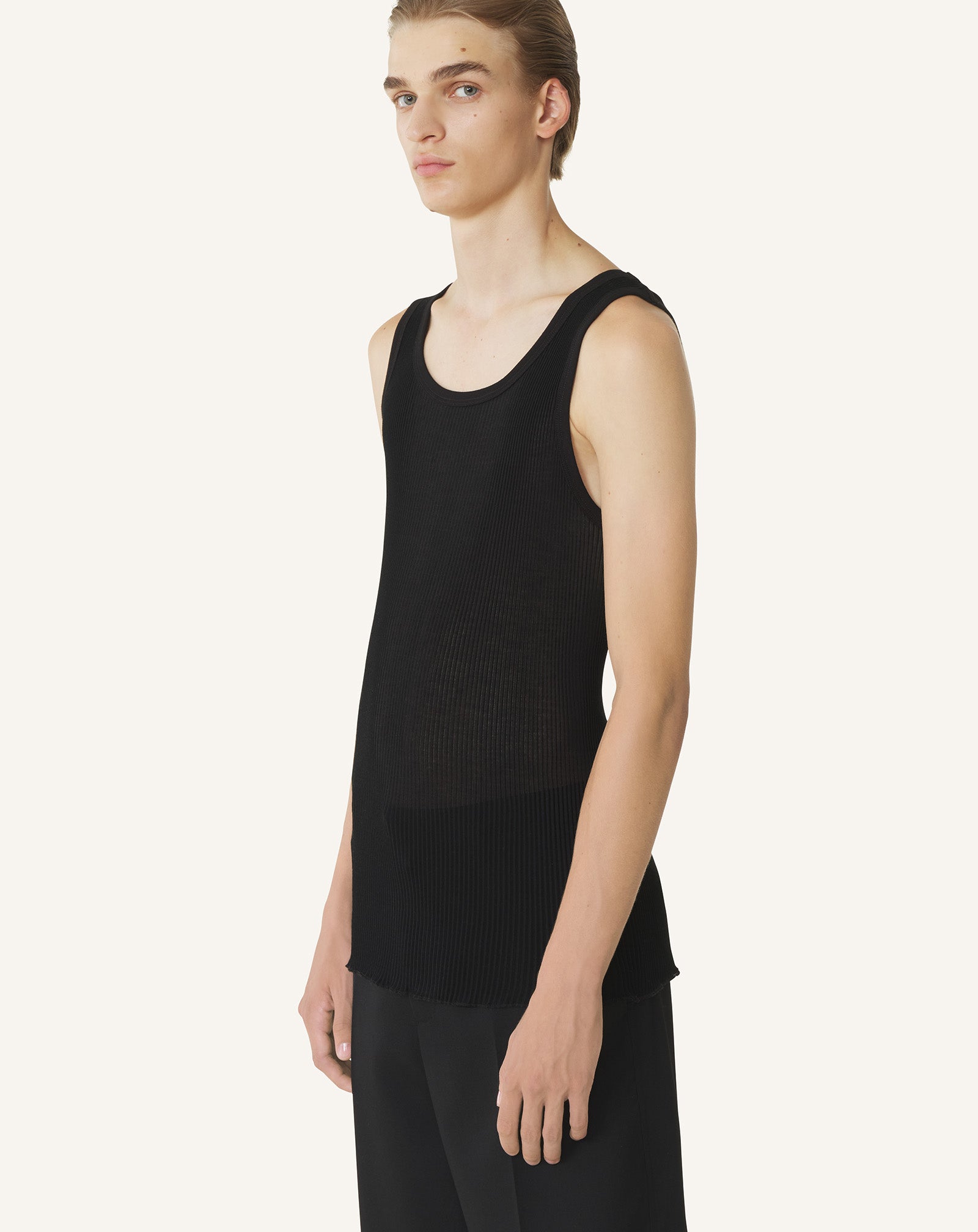 PLEATED JERSEY TANK TOP