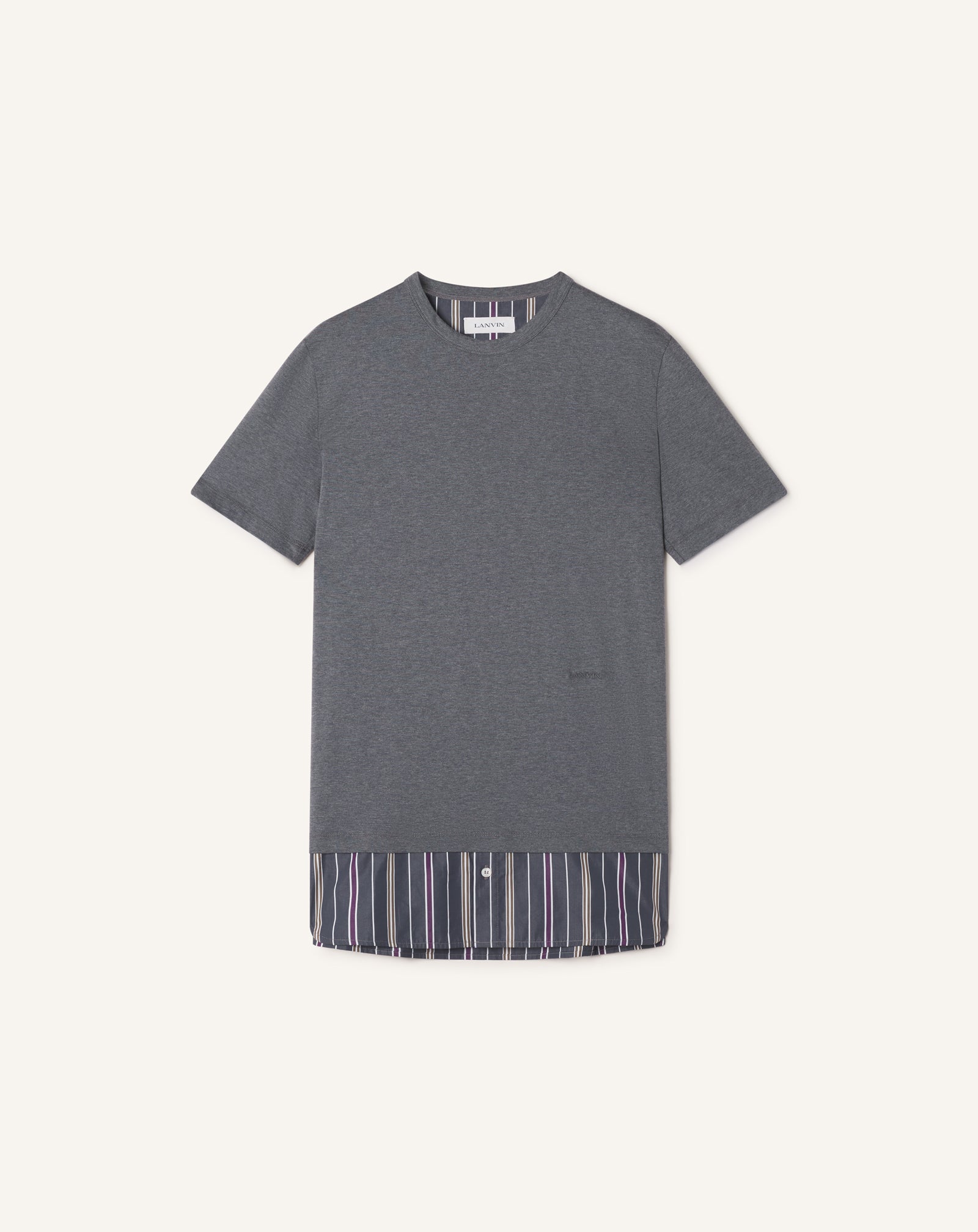 BLACK LAYERED T-SHIRT IN COTTON