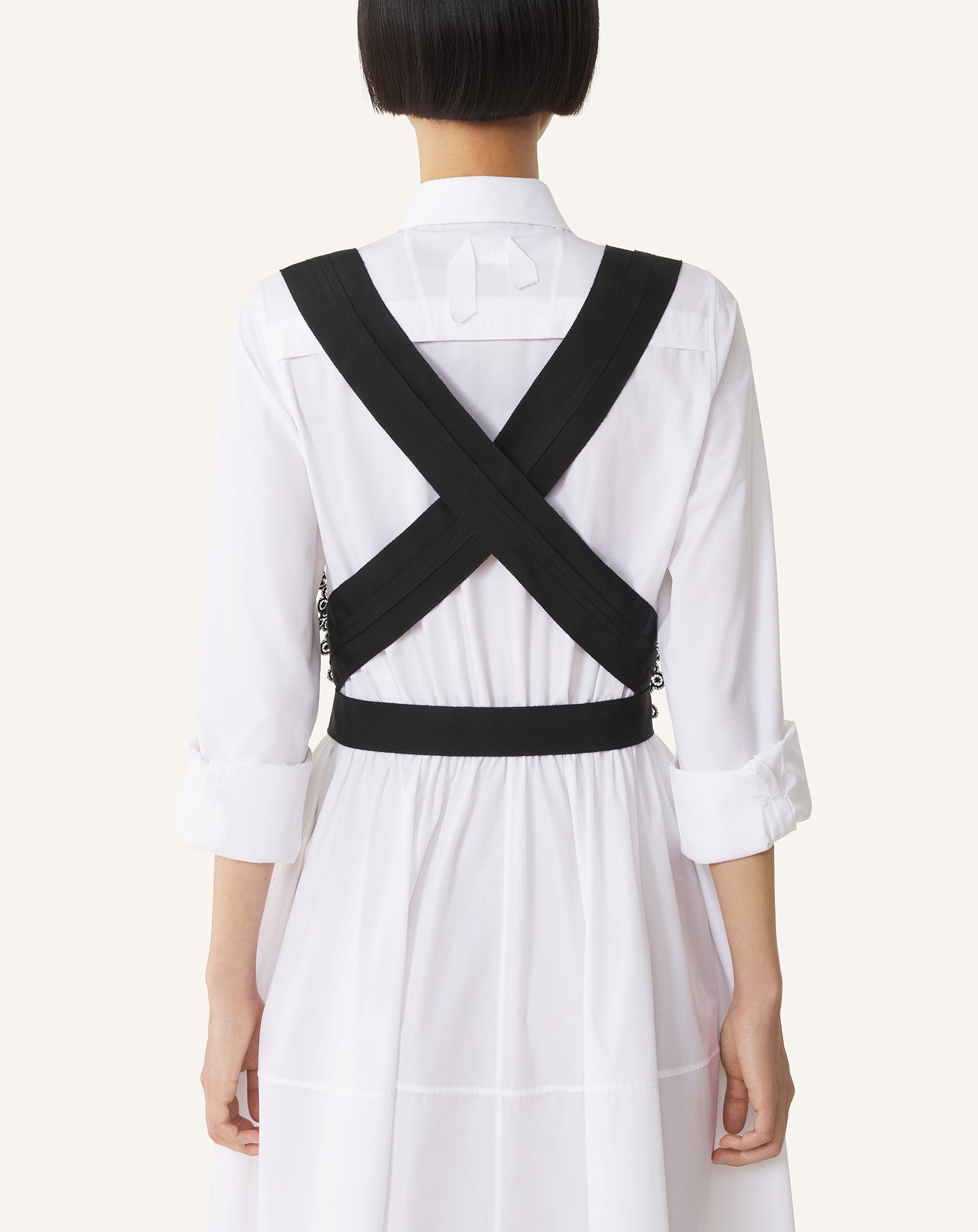 BLACK GUIPURE BIB
