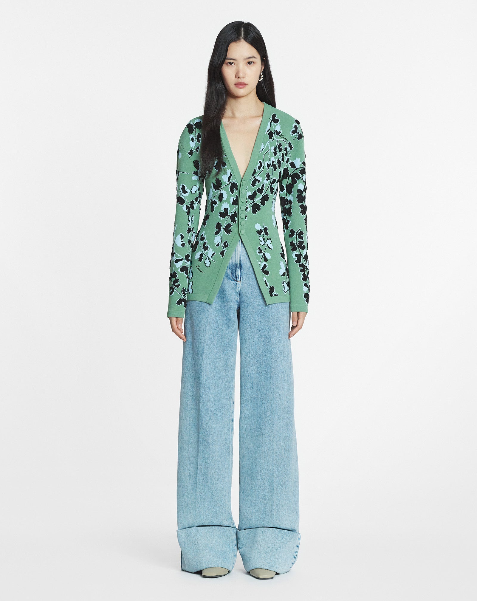 TAILORED JACQUARD CARDIGAN
