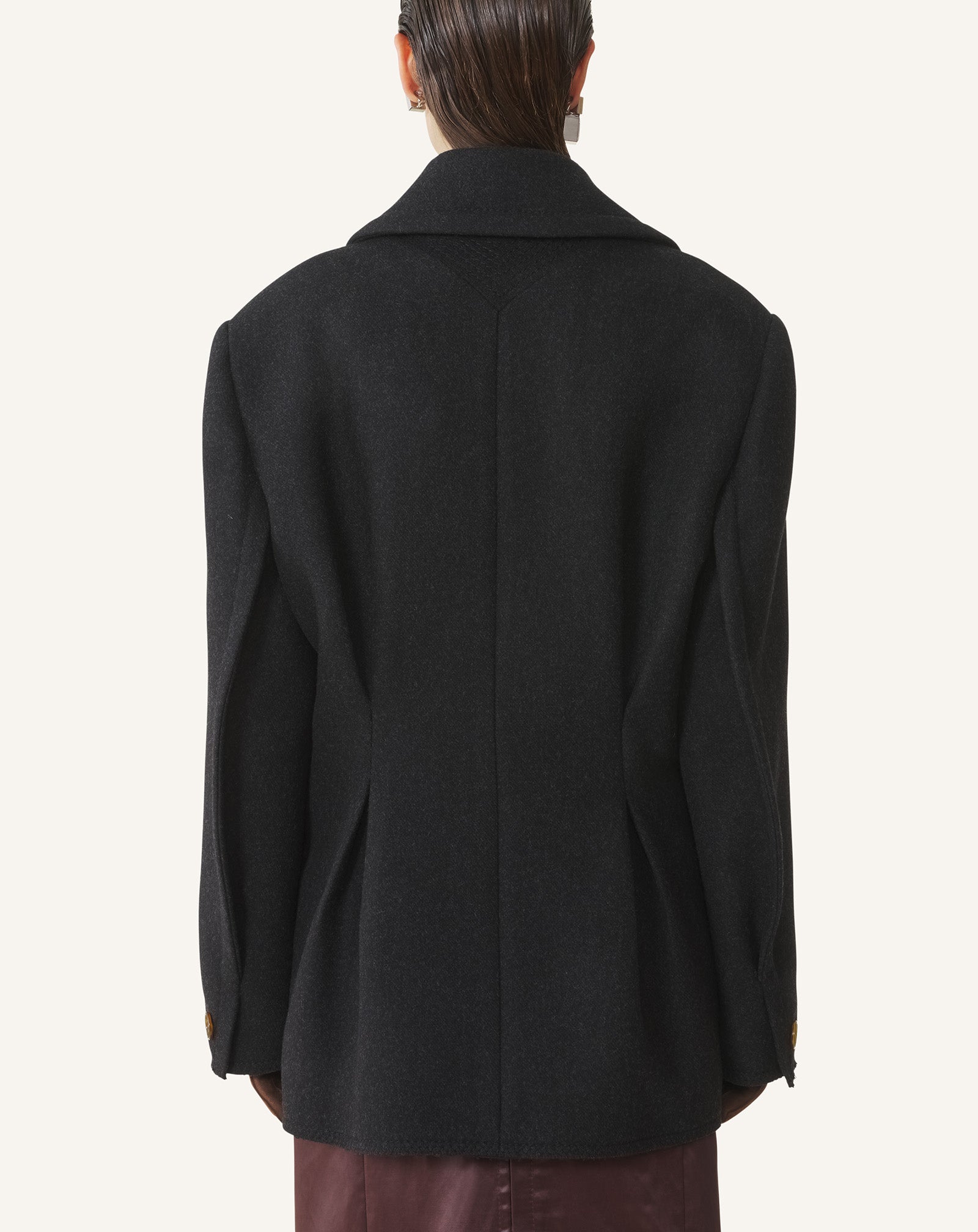 SHORT PEACOAT IN WOOL