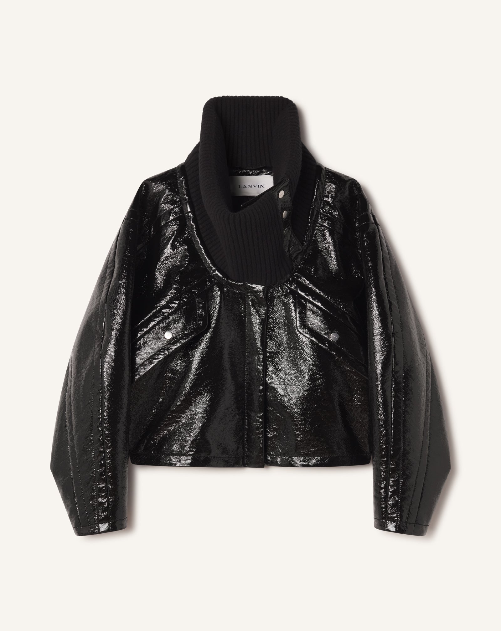 BLACK SHORT VINYL COAT