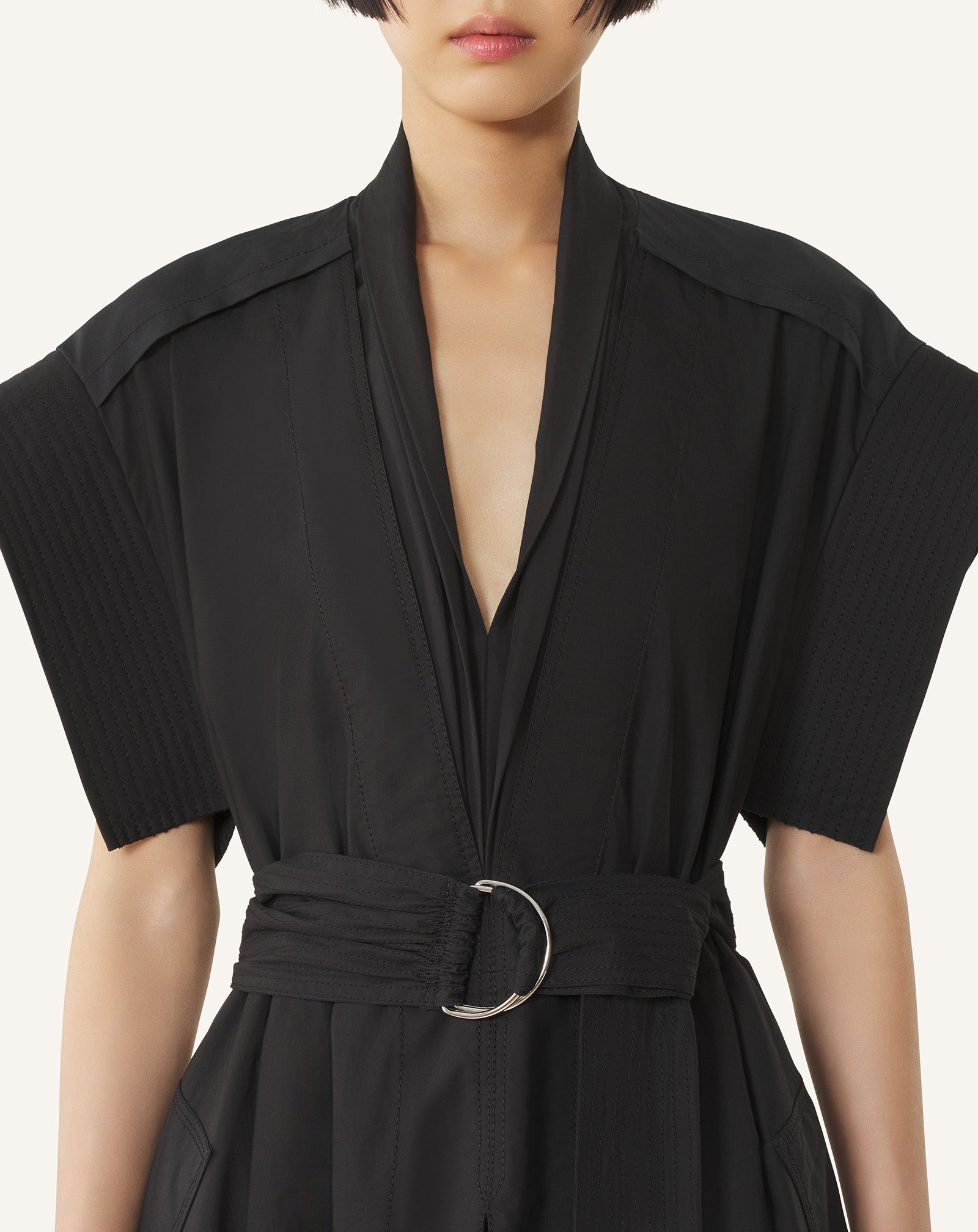 FLARED DRESS IN COTTON POPLIN