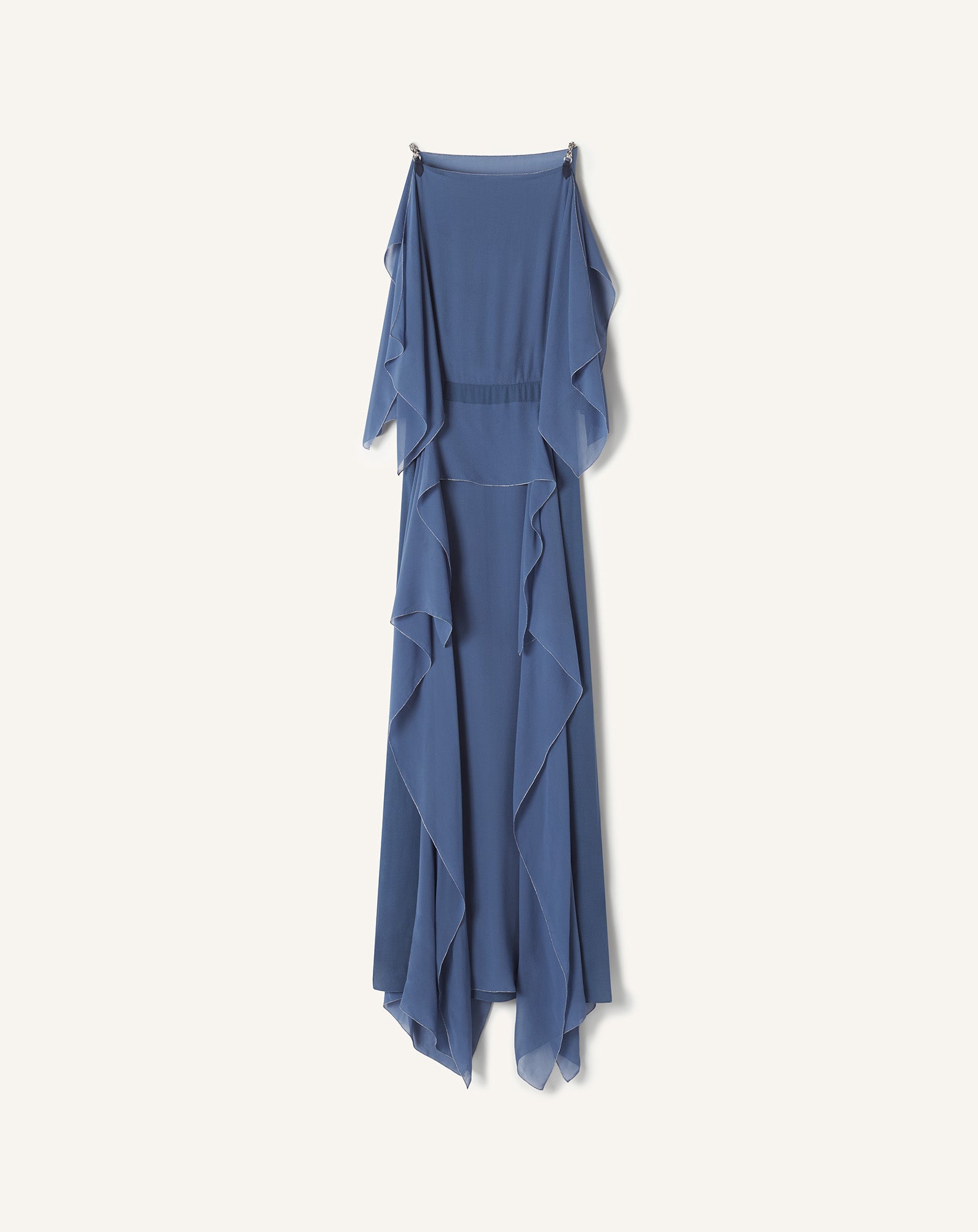 Robe Maxi En Georgette De Soie Blue | Lanvin