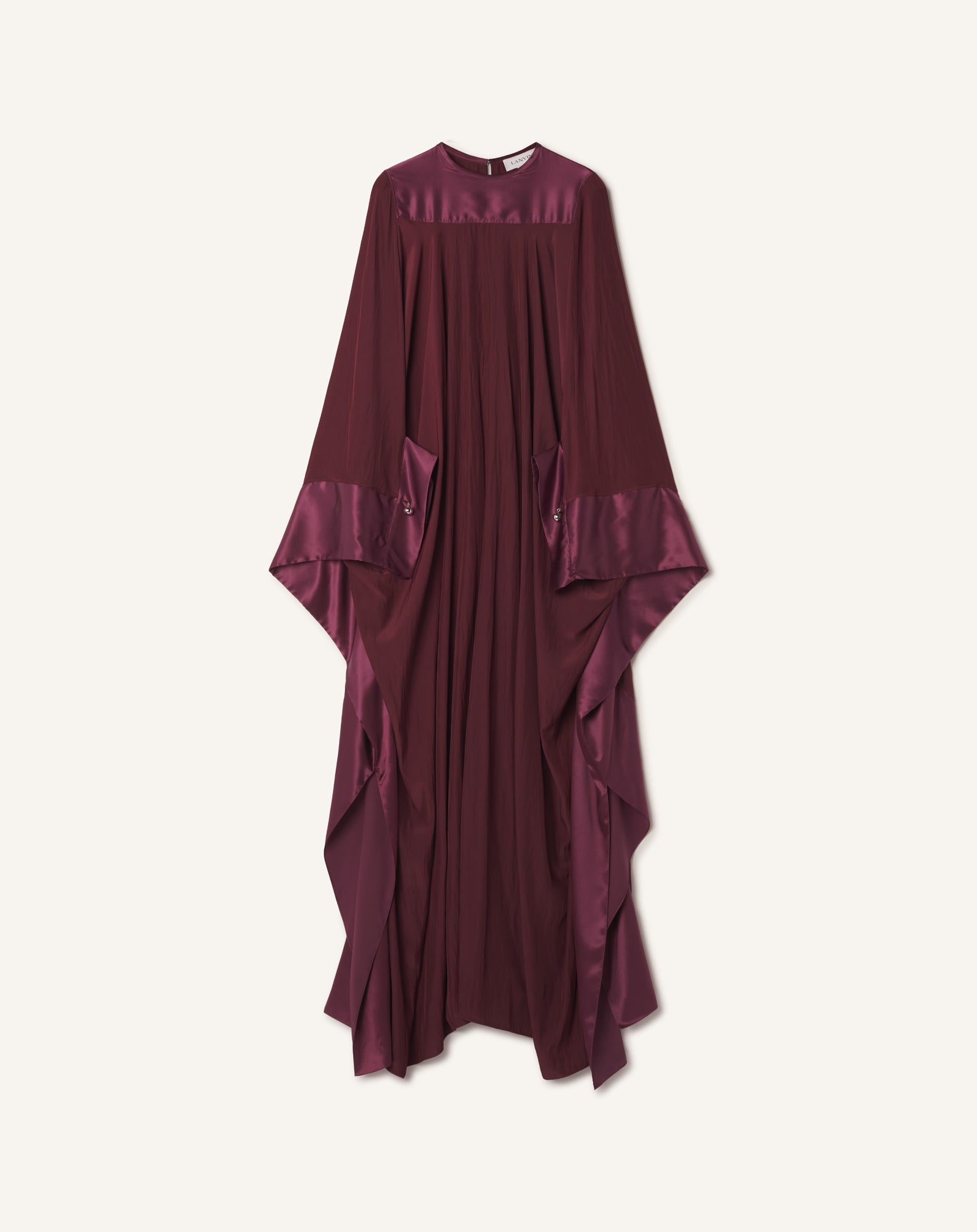 RED FULL-LENGTH CHARMEUSE DRESS