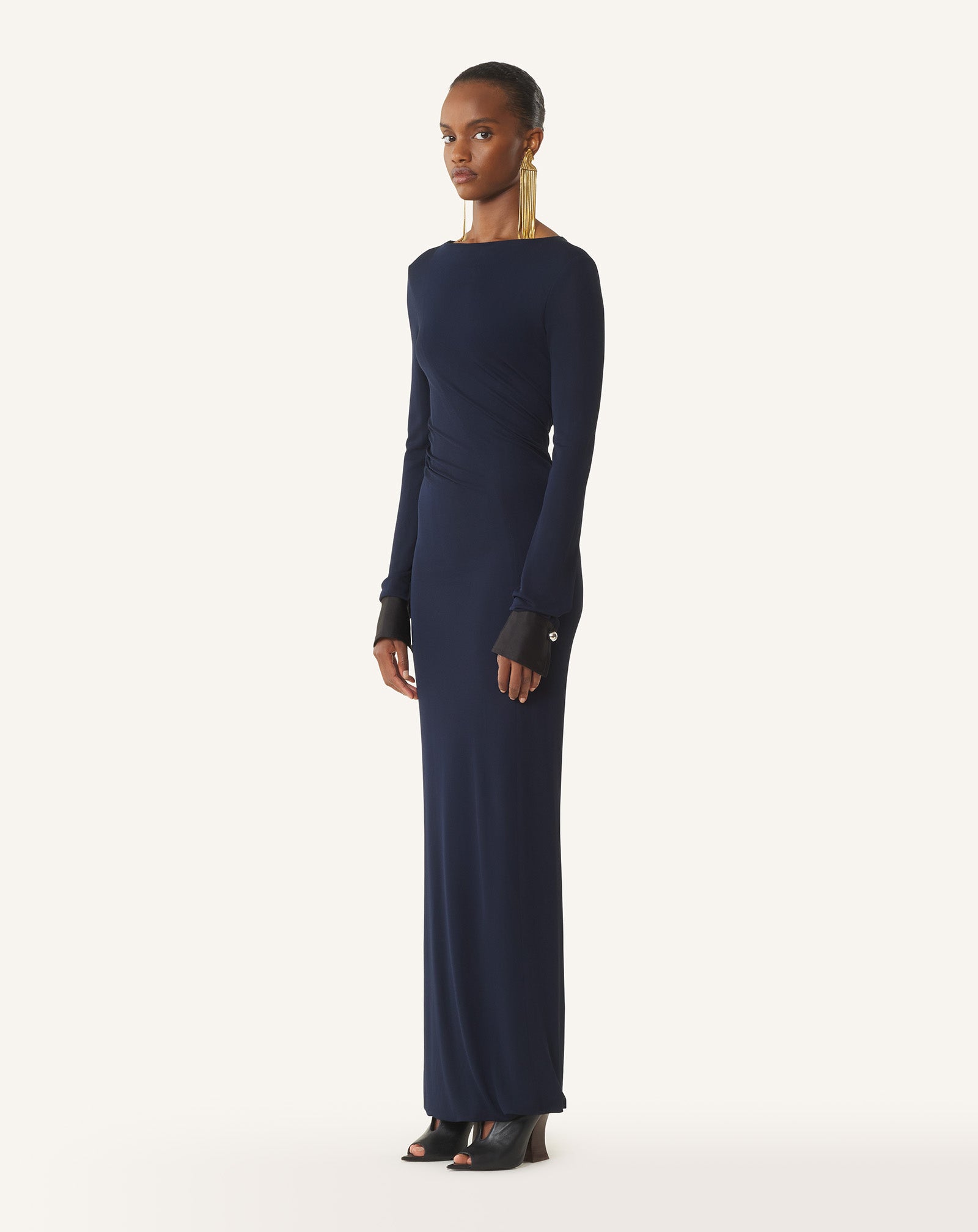 DRAPED DRESS IN CREPE JERSEY