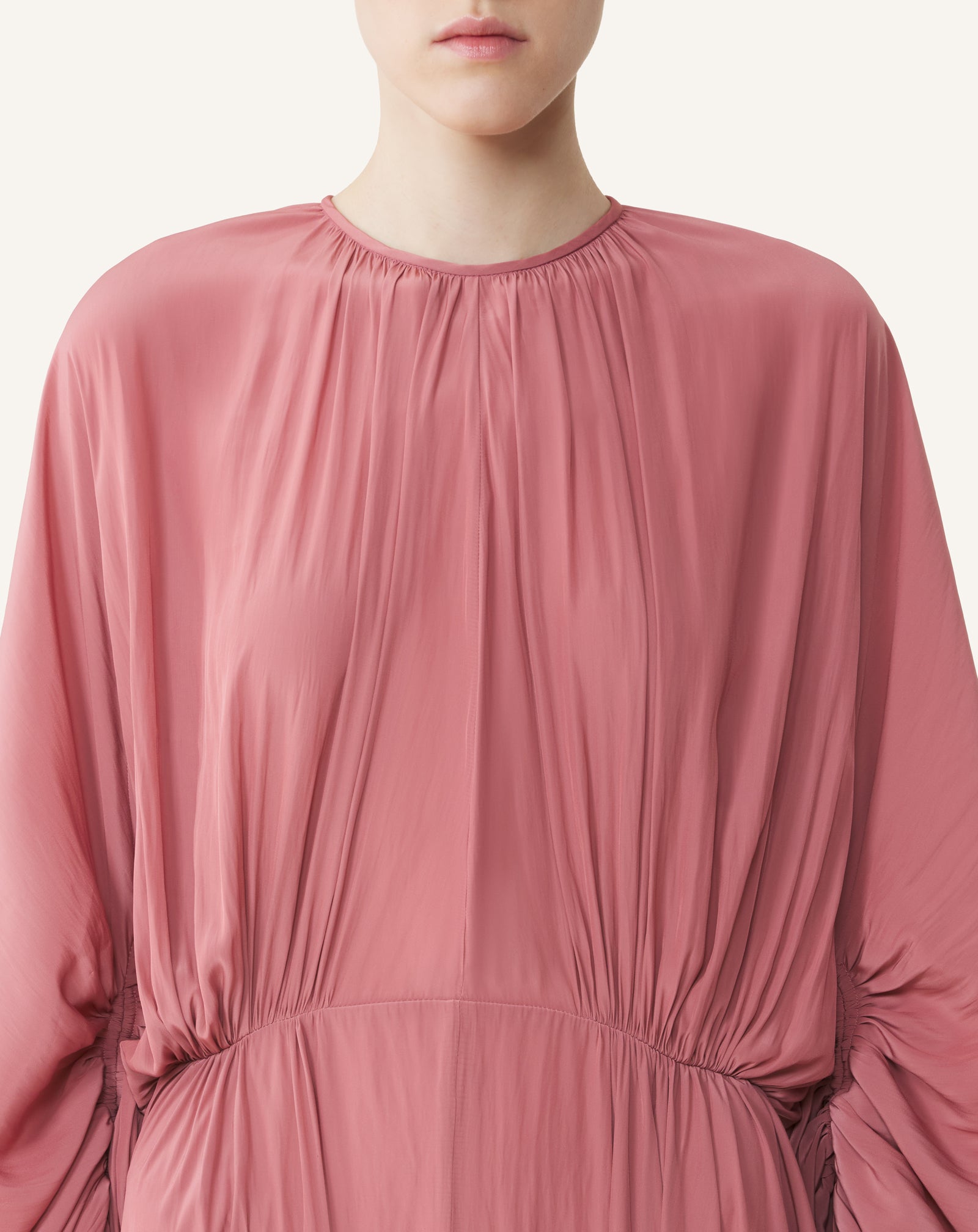 PINK FITTED CHARMEUSE DRESS