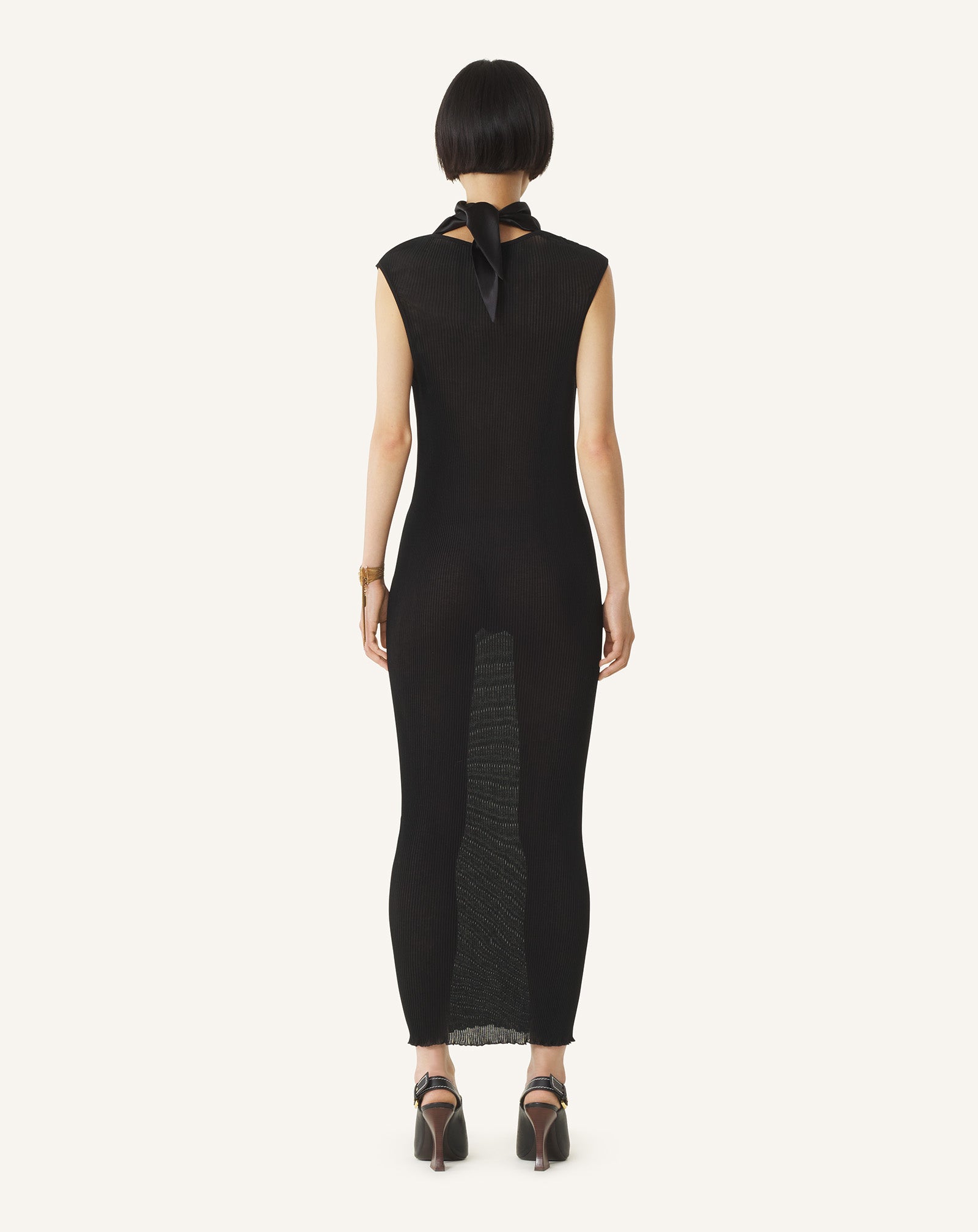PLEATED JERSEY DRESS